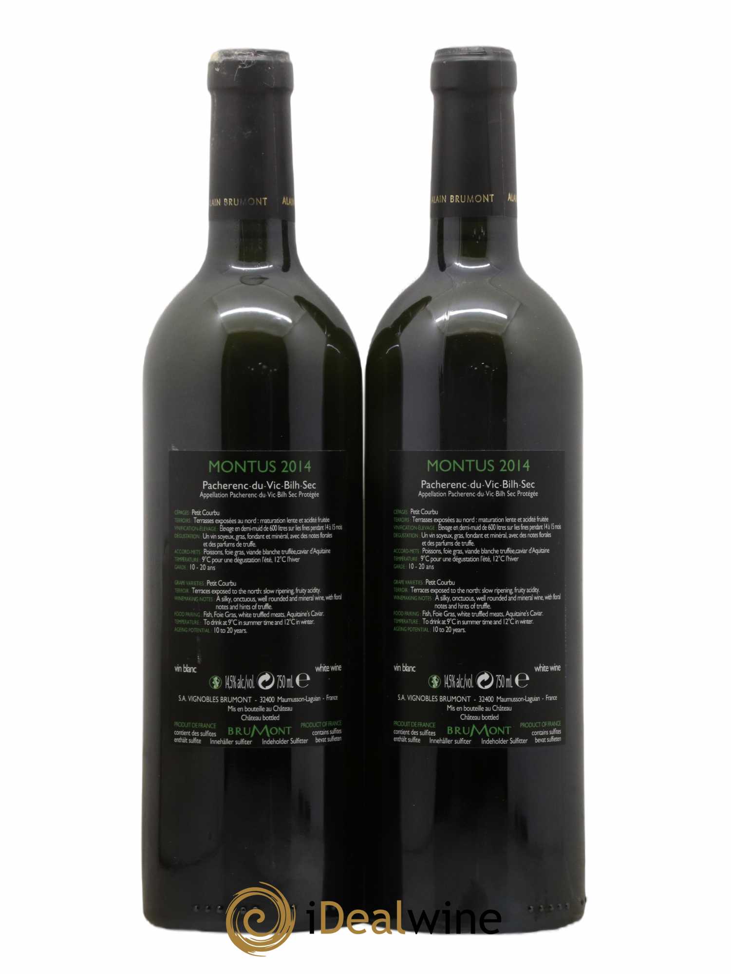 Pacherenc du Vic-Bilh Château Montus Alain Brumont 2014 - Lot de 2 bouteilles - 1