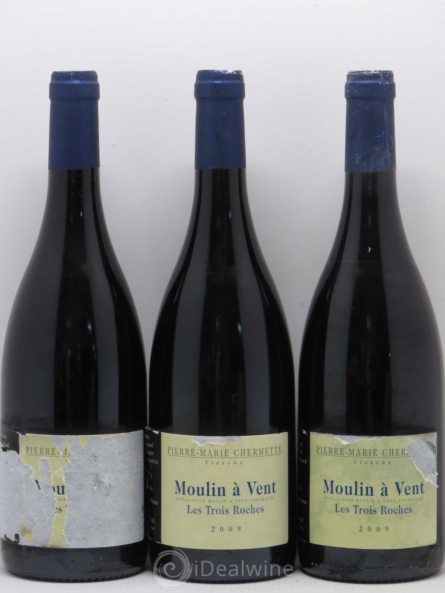 Moulin-à-Vent Les Trois Roches Domaine du Vissoux - P-M. Chermette 2009 - Lot de 6 bouteilles - 1