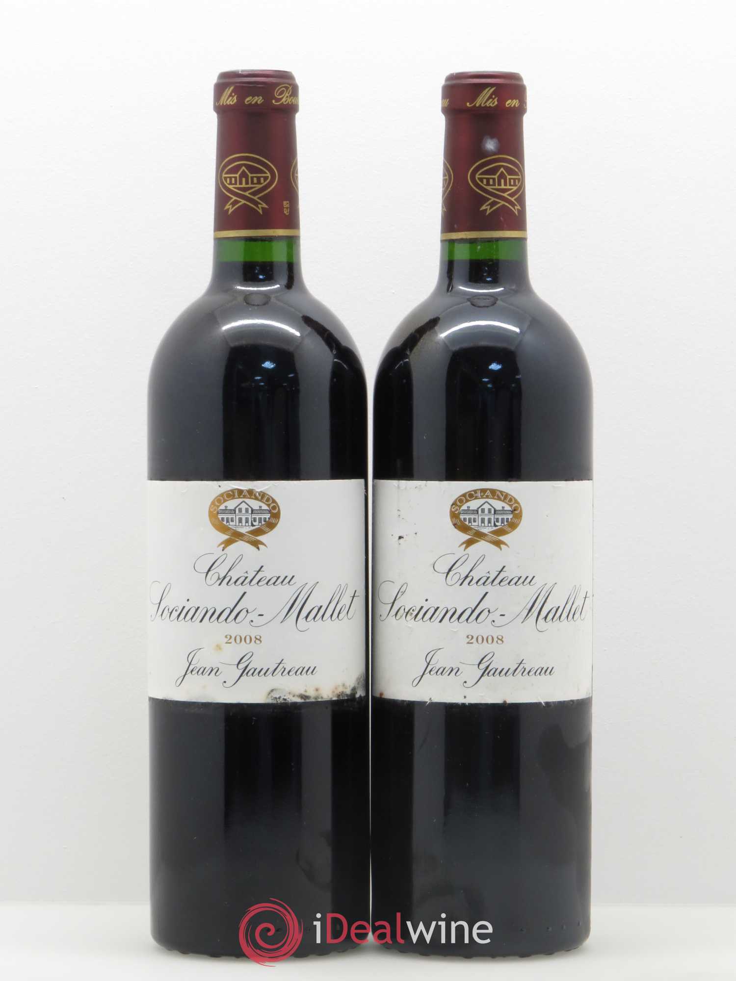 Château Sociando Mallet 2008 - Lot de 2 bouteilles - 0