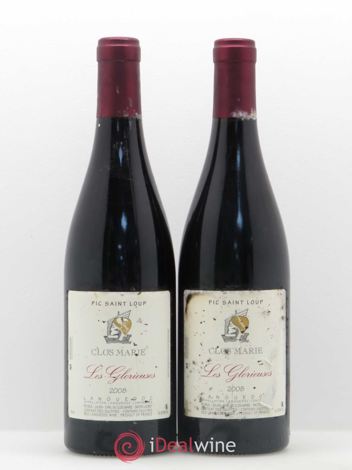 Pic Saint-Loup Clos Marie Les Glorieuses Christophe Peyrus et Françoise Julien 2008 - Lot de 2 bouteilles - 0