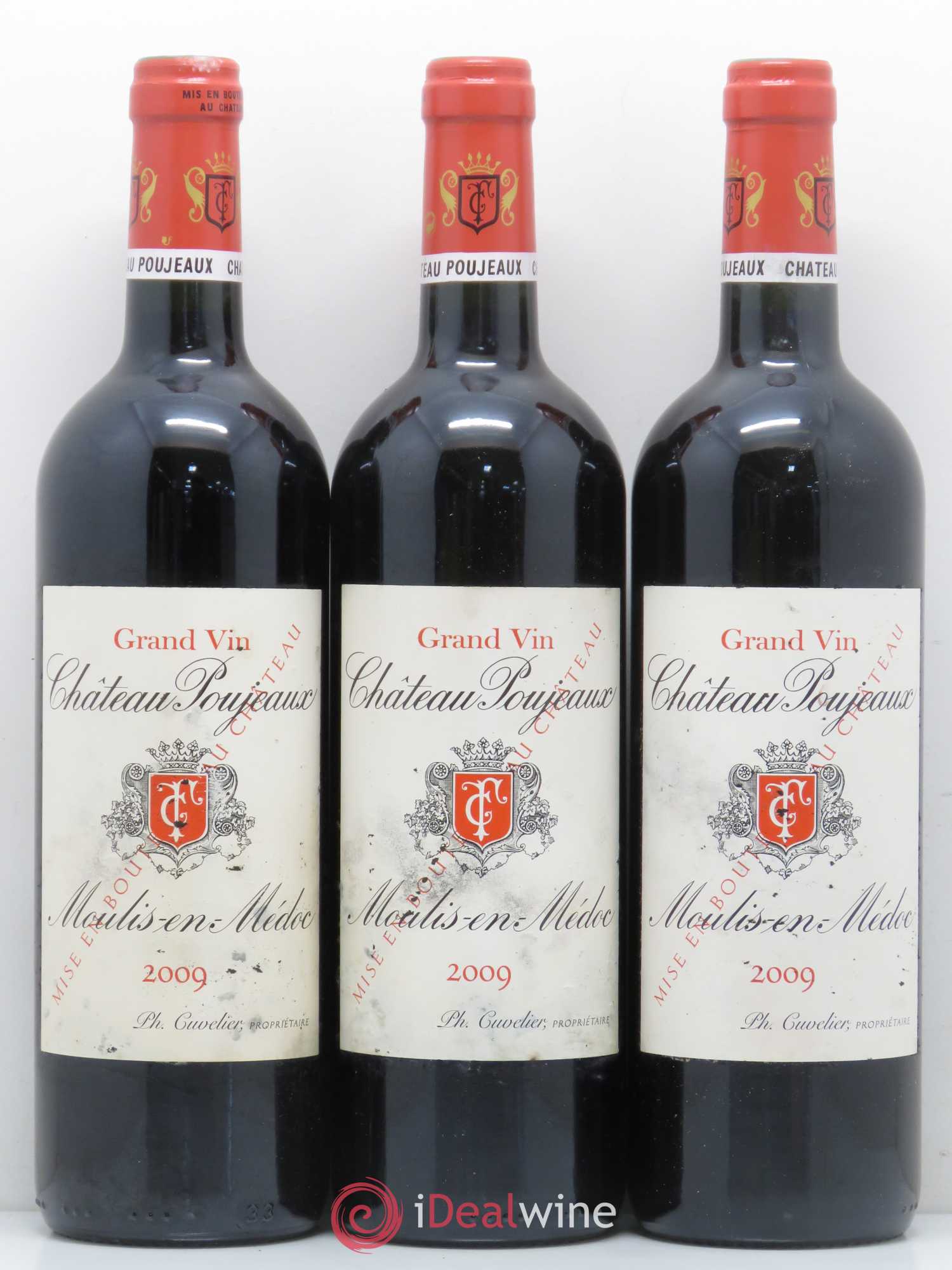 Château Poujeaux 2009 - Lot de 3 bouteilles - 0