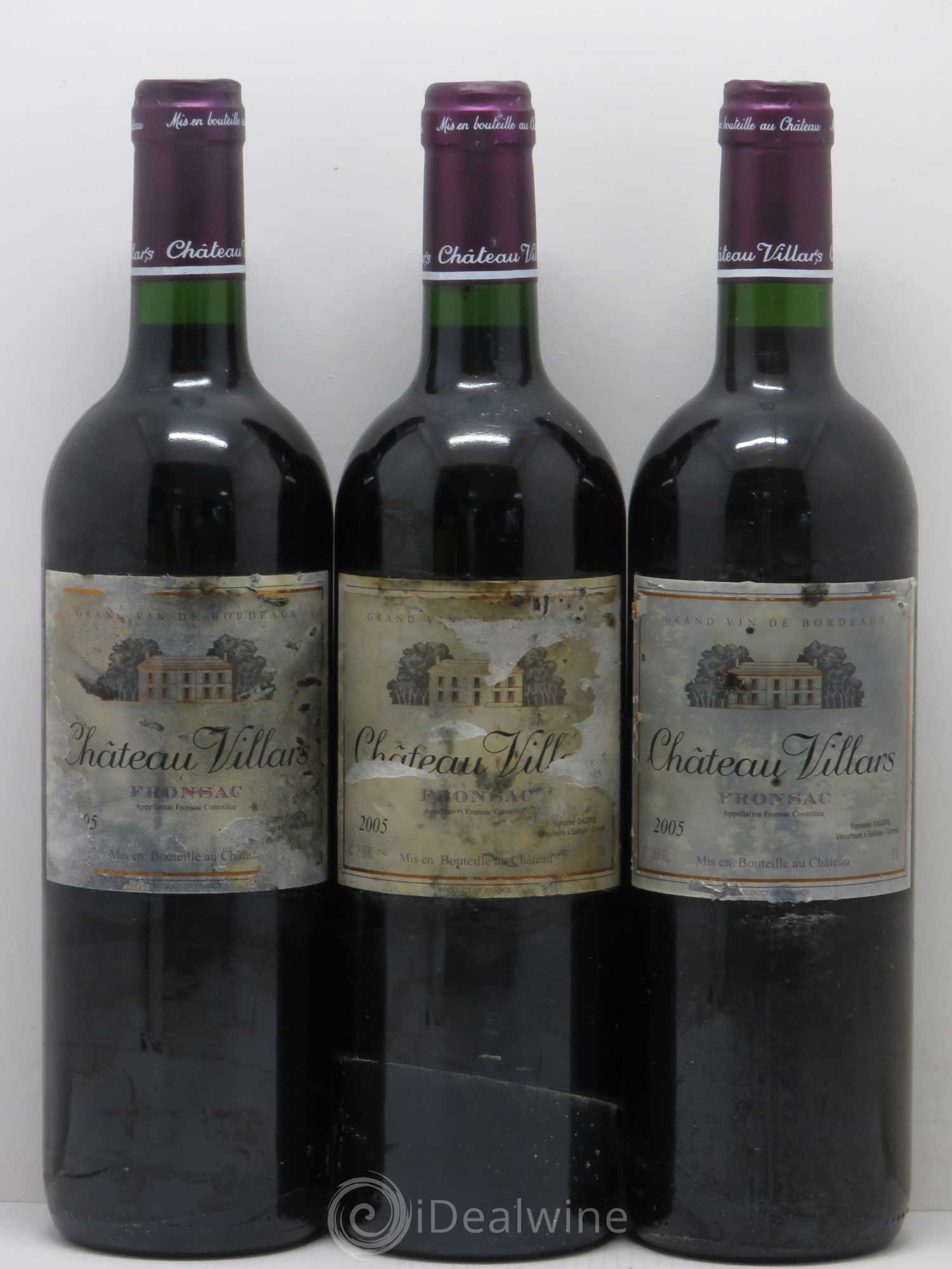 Fronsac Château Villars 2005 - Lot de 3 bouteilles - 0