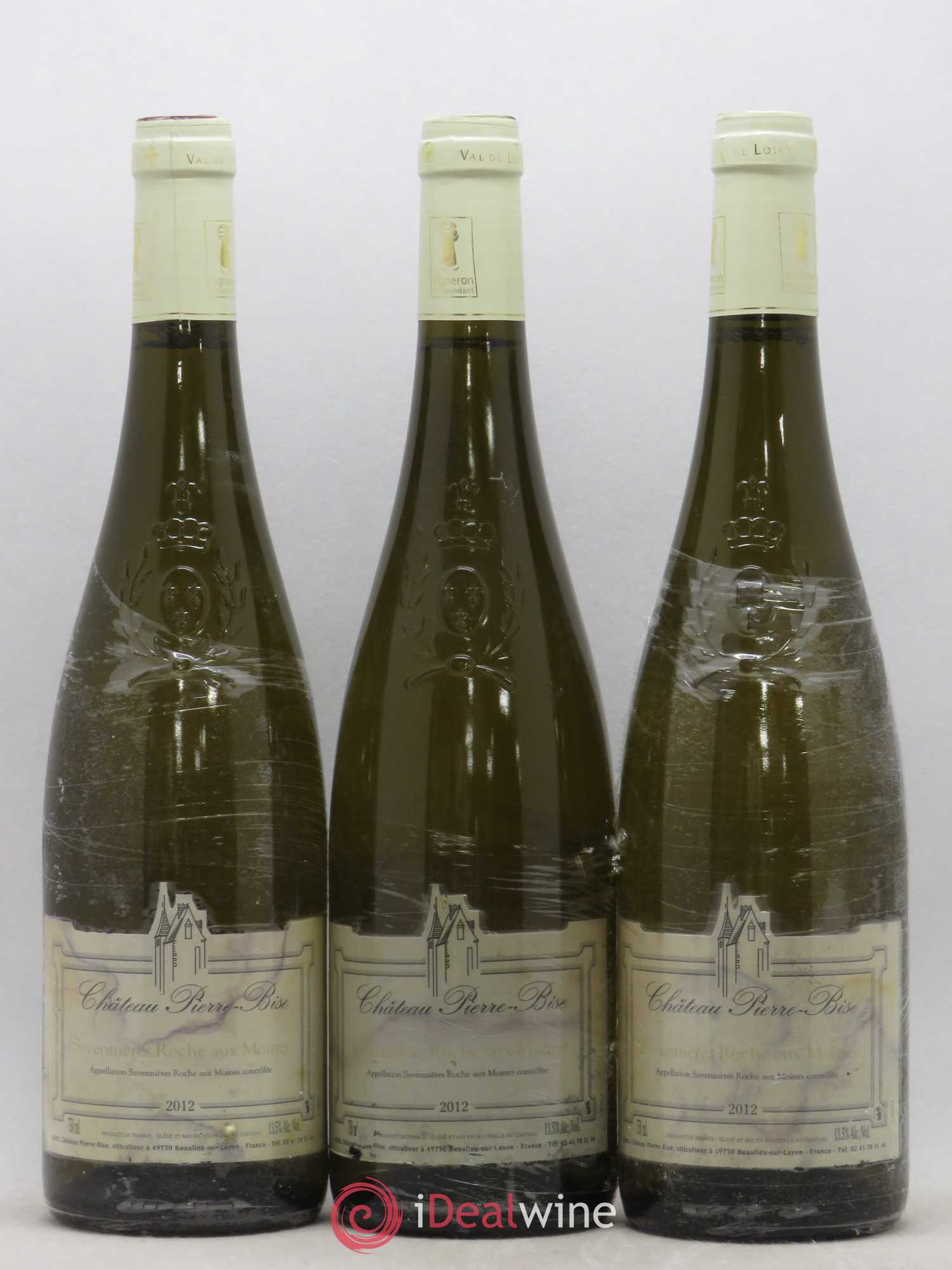 Savennières Roche aux Moines Château Pierre Bise (sans prix de réserve) 2012 - Posten von 3 Flaschen - 0