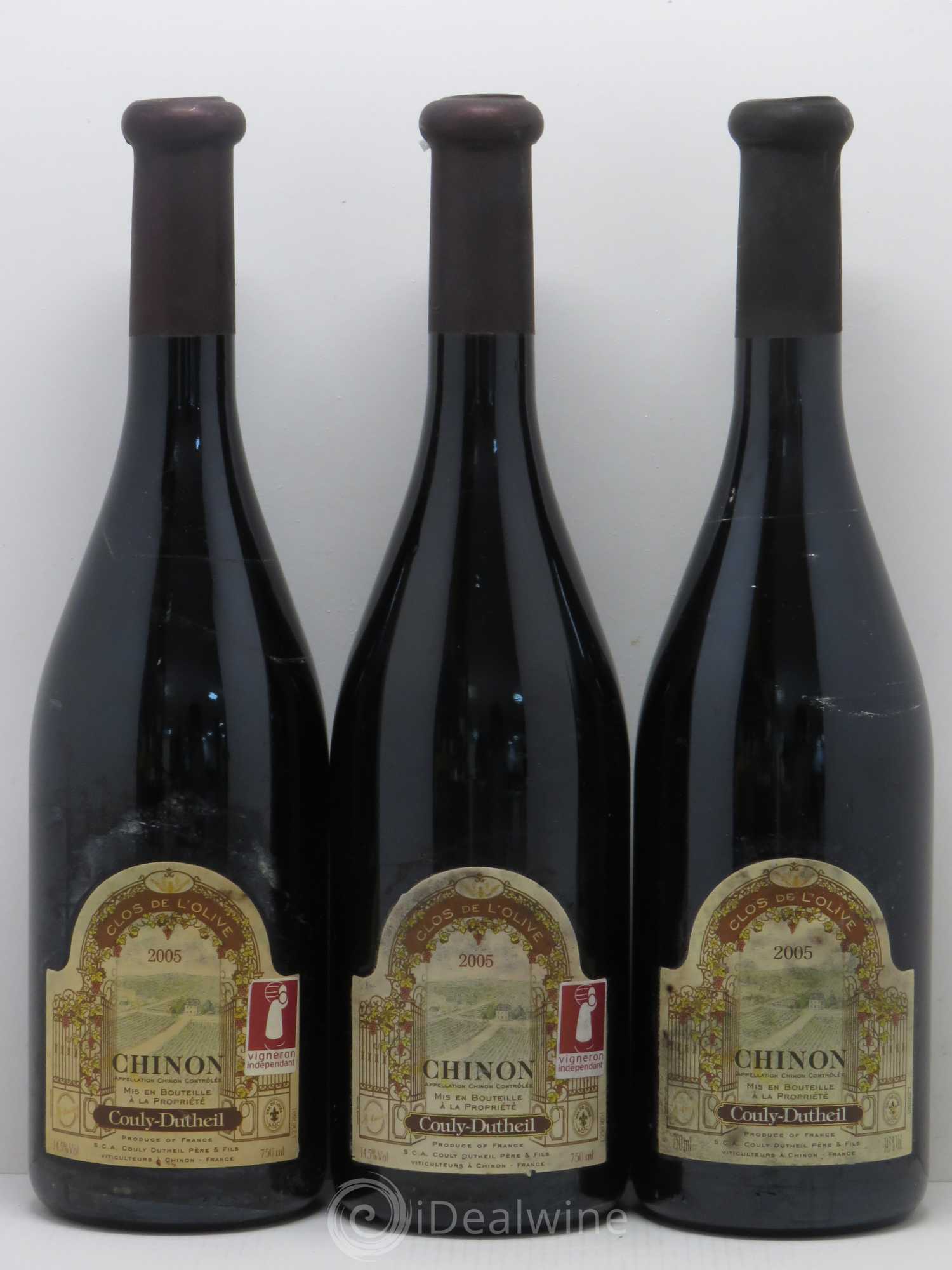 Chinon Clos de l'Olive Couly-Dutheil 2005 - Posten von 3 Flaschen - 0