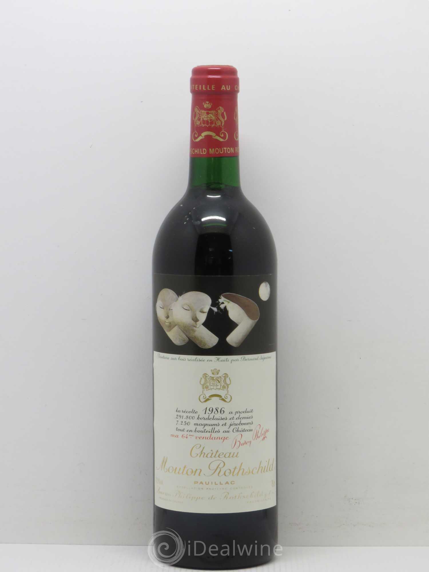Château Mouton Rothschild 1er Grand Cru Classé 1986 - Lot de 1 bouteille - 0