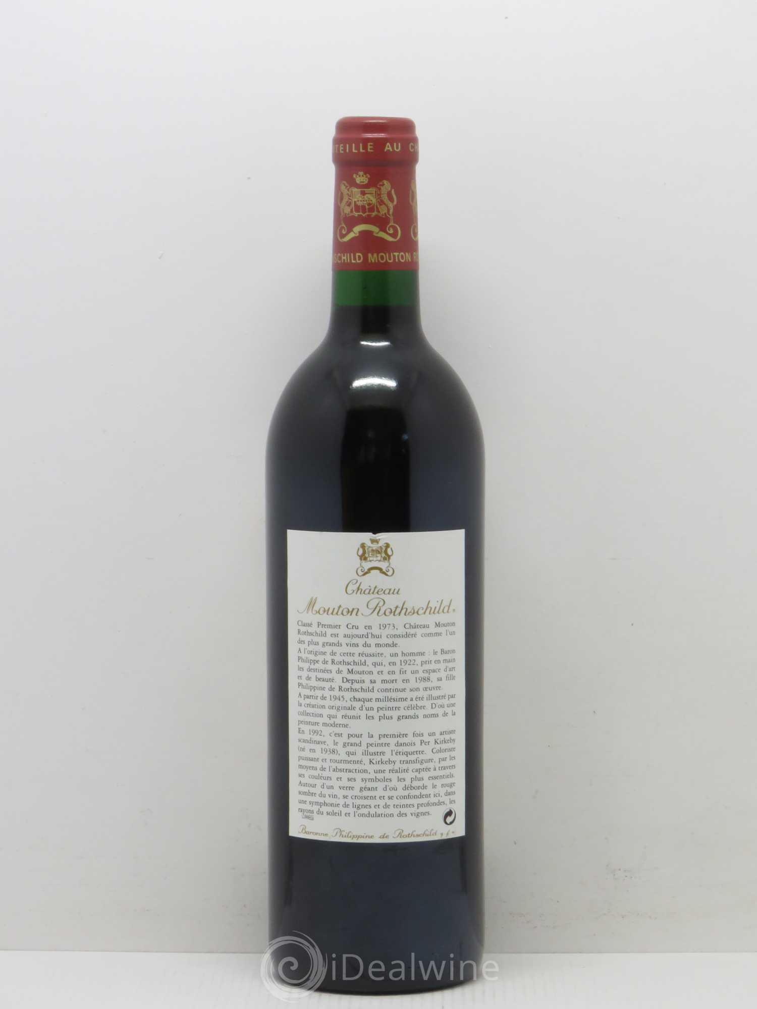 Château Mouton Rothschild 1er Grand Cru Classé 1992 - Lot de 1 bouteille - 1