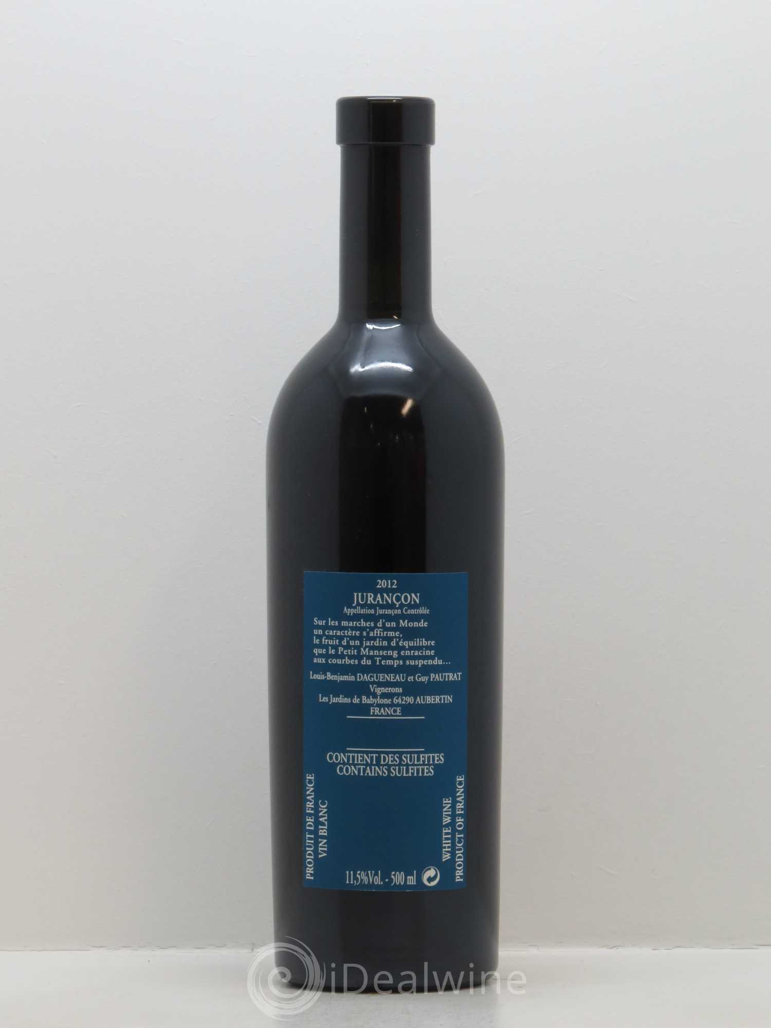 Vin de France (anciennement Jurançon) Jardins de Babylone Didier Dagueneau (50cl) 2012 - Lotto di 1 bottiglia - 1