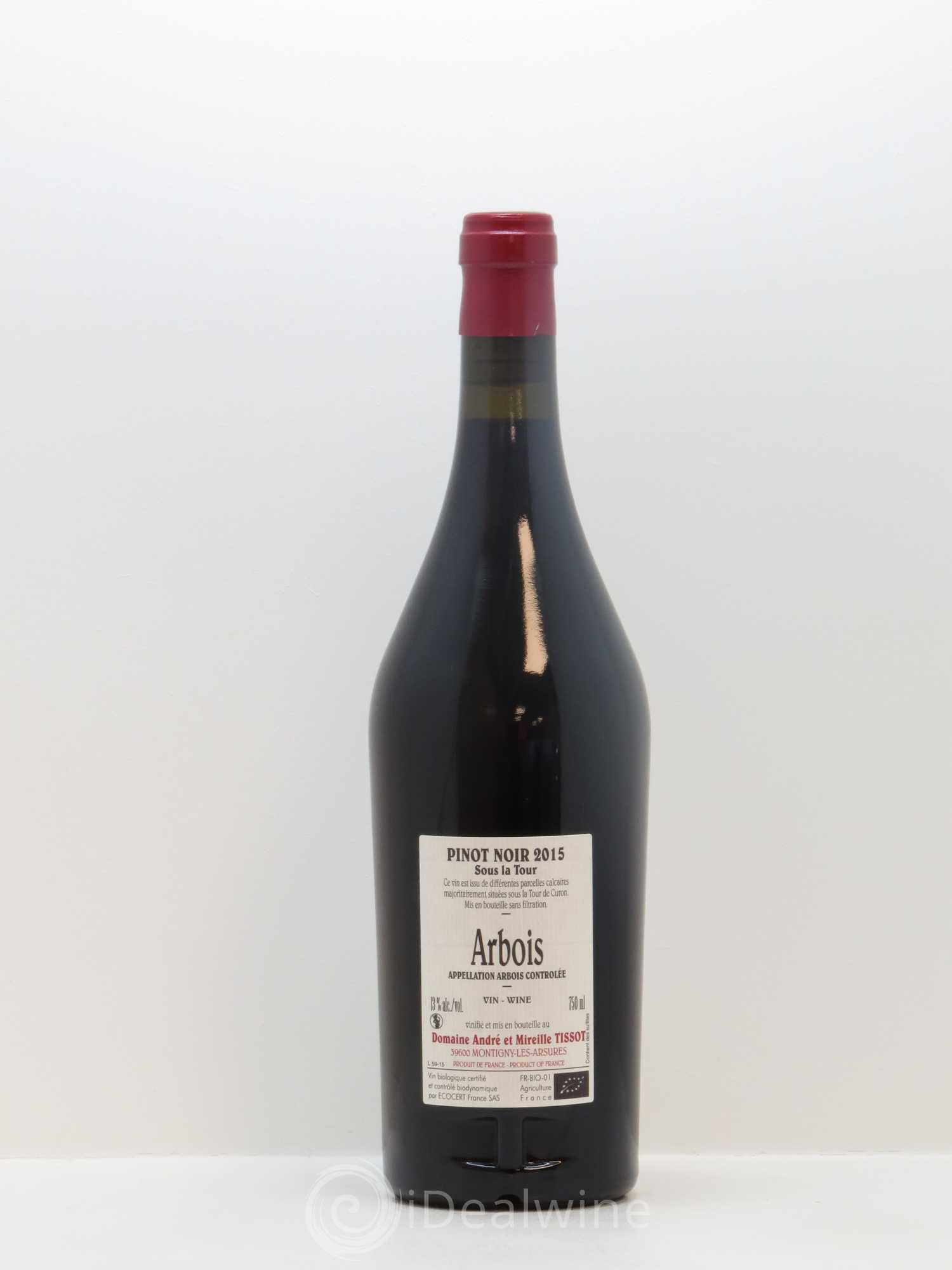 Arbois Sous la Tour Pinot Noir Bénédicte et Stéphane Tissot 2015 - Lot de 1 bouteille - 1
