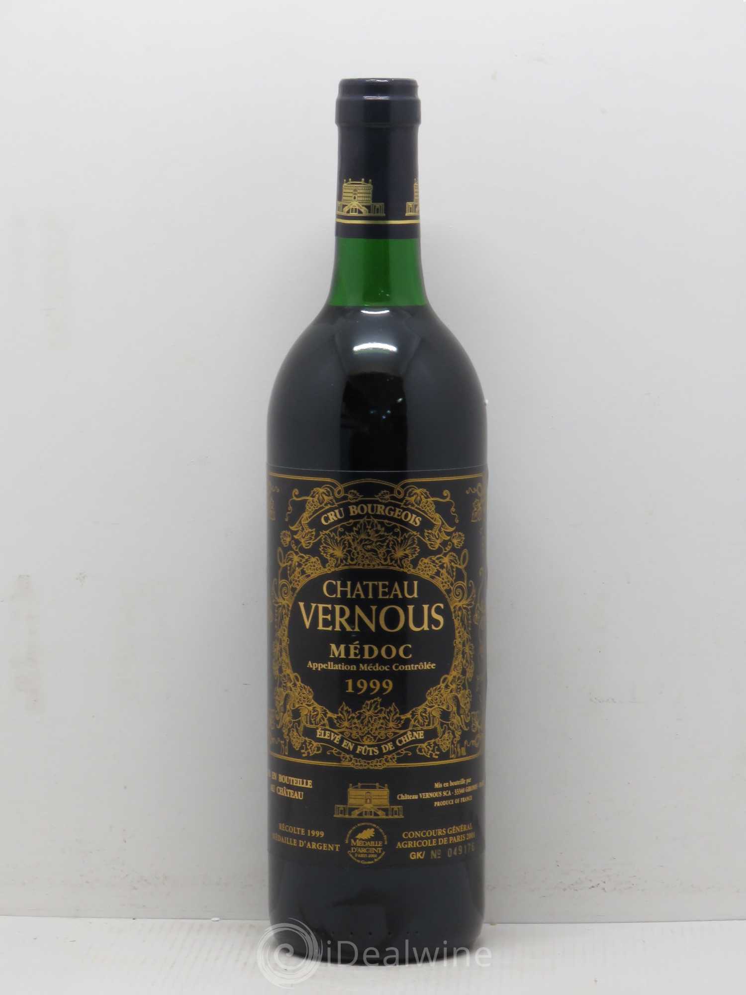 Château Vernous Cru Bourgeois 1999 - Lot de 1 bouteille - 0
