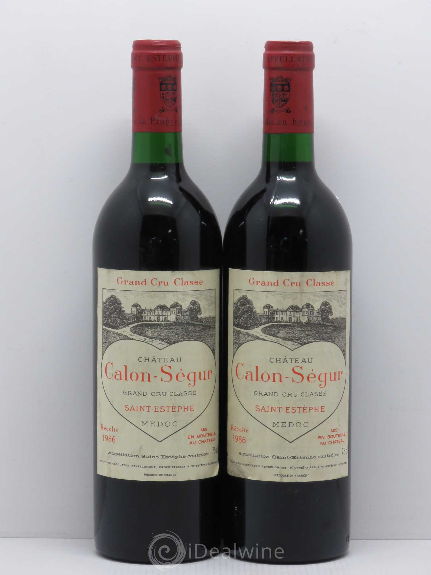 Château Calon Ségur 3ème Grand Cru Classé 1986 - Lot de 2 bouteilles - 0