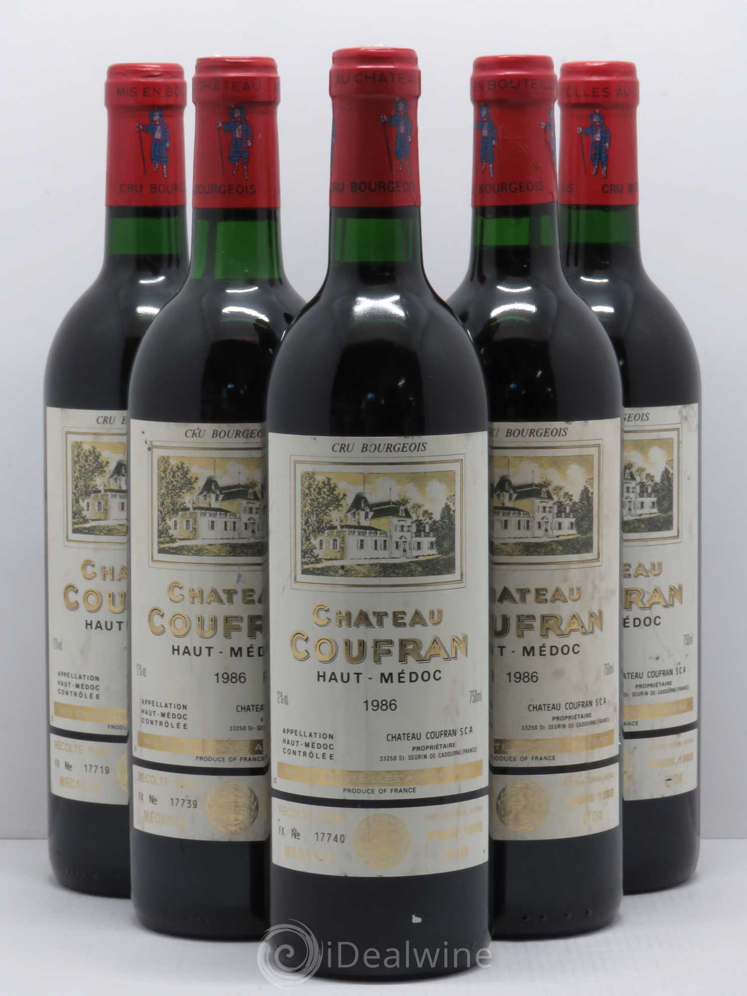 Château Coufran Cru Bourgeois 1986 - Lot de 5 bouteilles - 0