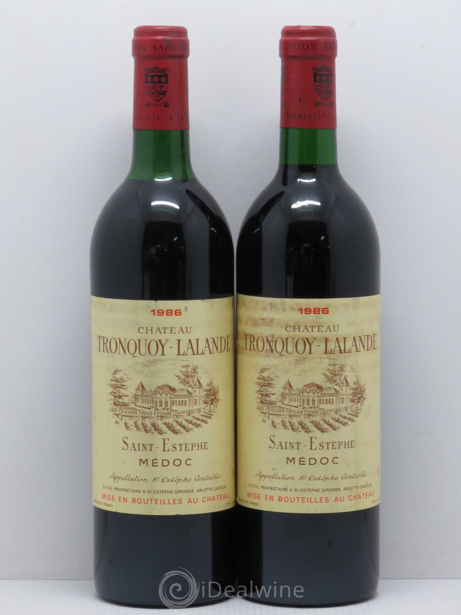 Château Tronquoy Lalande 1986 - Lot de 2 bouteilles - 0