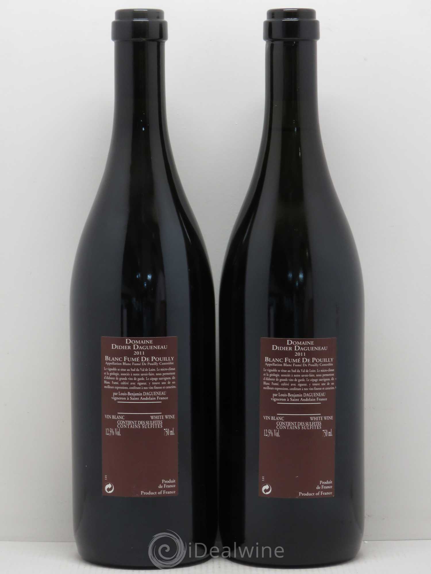 Vin de France (anciennement Pouilly-Fumé) Pur Sang Dagueneau (Domaine Didier - Louis-Benjamin) 2011 - Lot de 2 bouteilles - 1