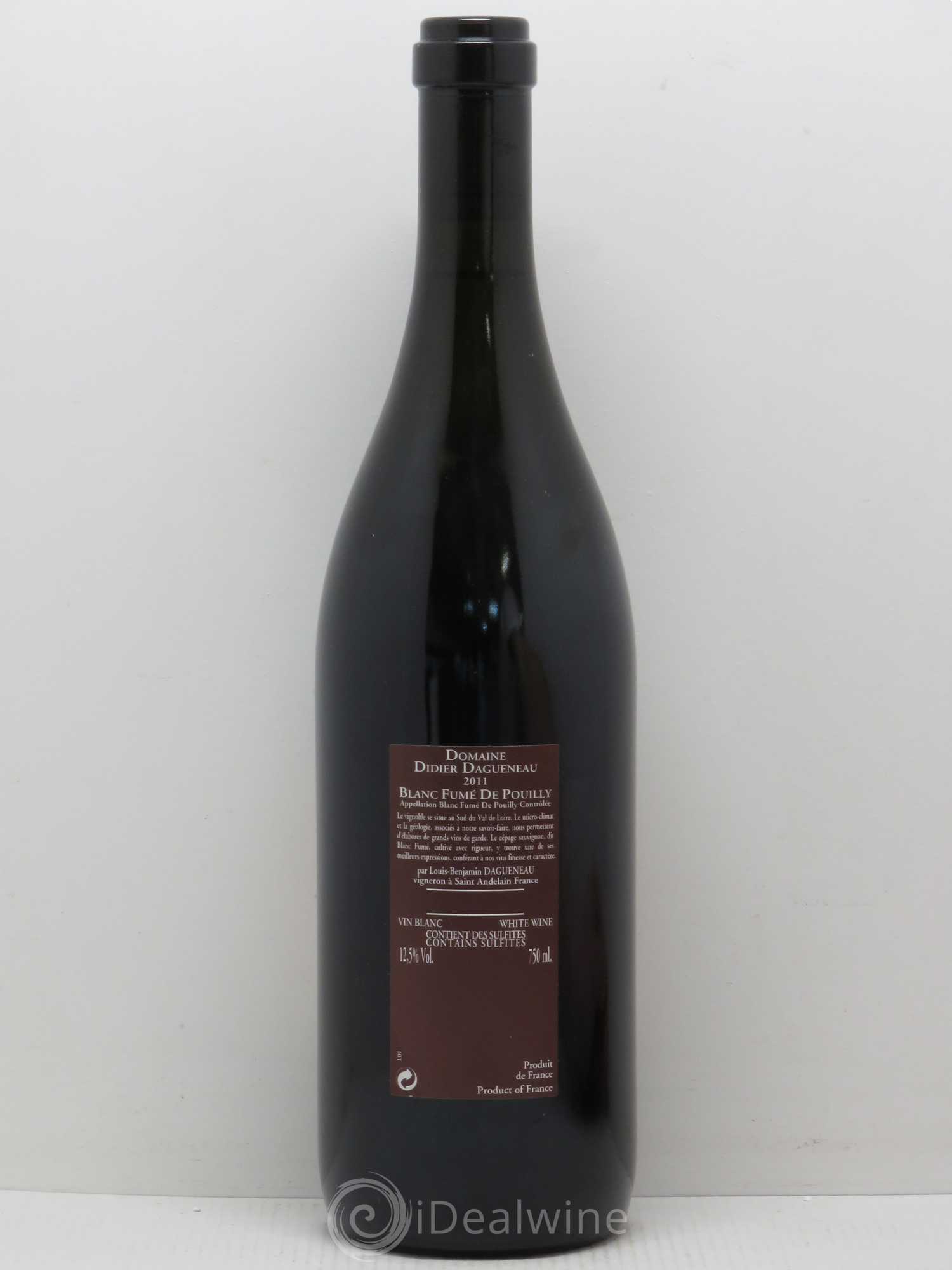 Vin de France (anciennement Pouilly-Fumé) Pur Sang Dagueneau (Domaine Didier - Louis-Benjamin) 2011 - Lot de 1 bouteille - 1