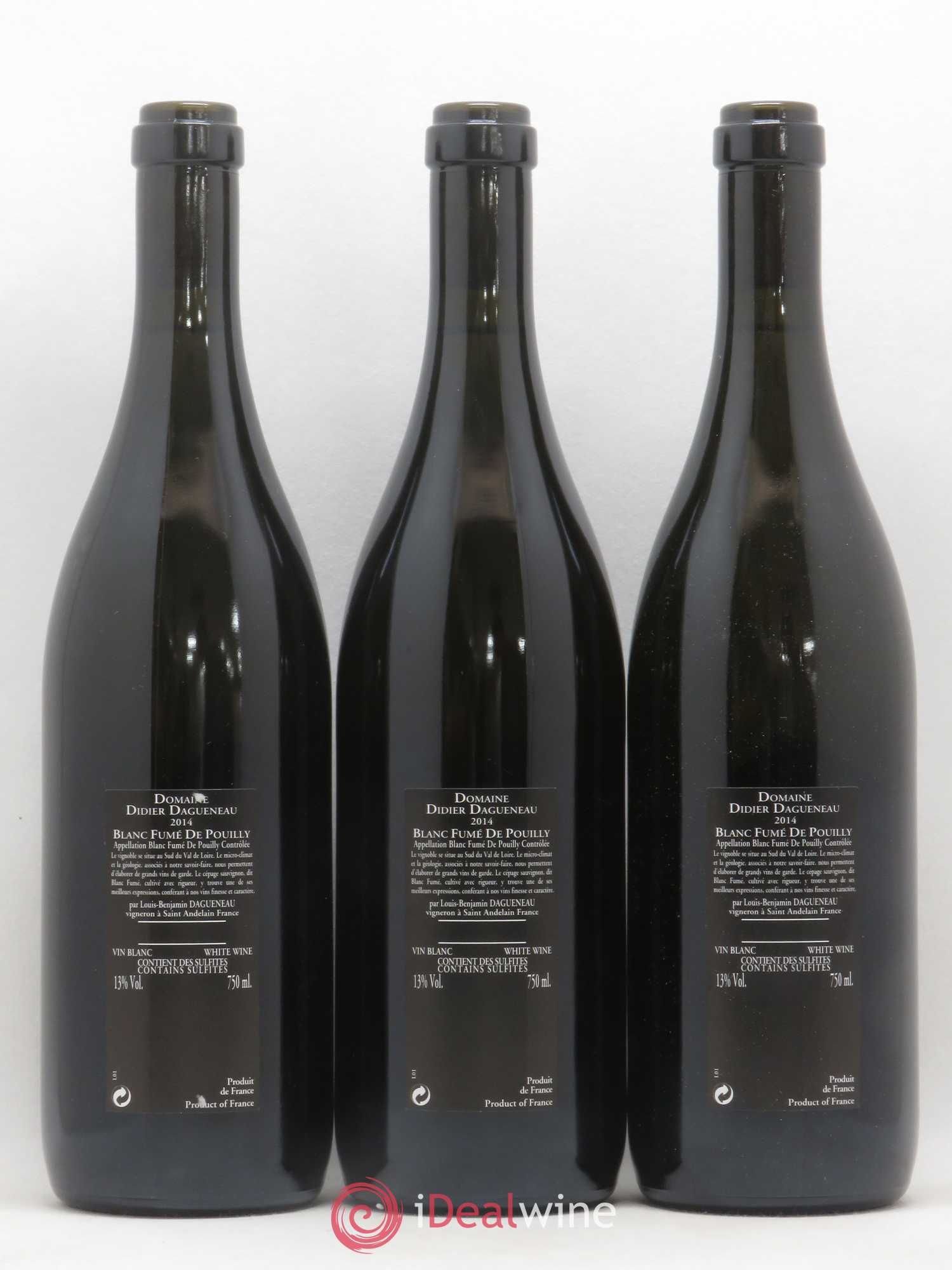 Vin de France (anciennement Pouilly-Fumé) Silex Dagueneau (Domaine Didier - Louis-Benjamin) 2014 - Lot de 3 bouteilles - 1