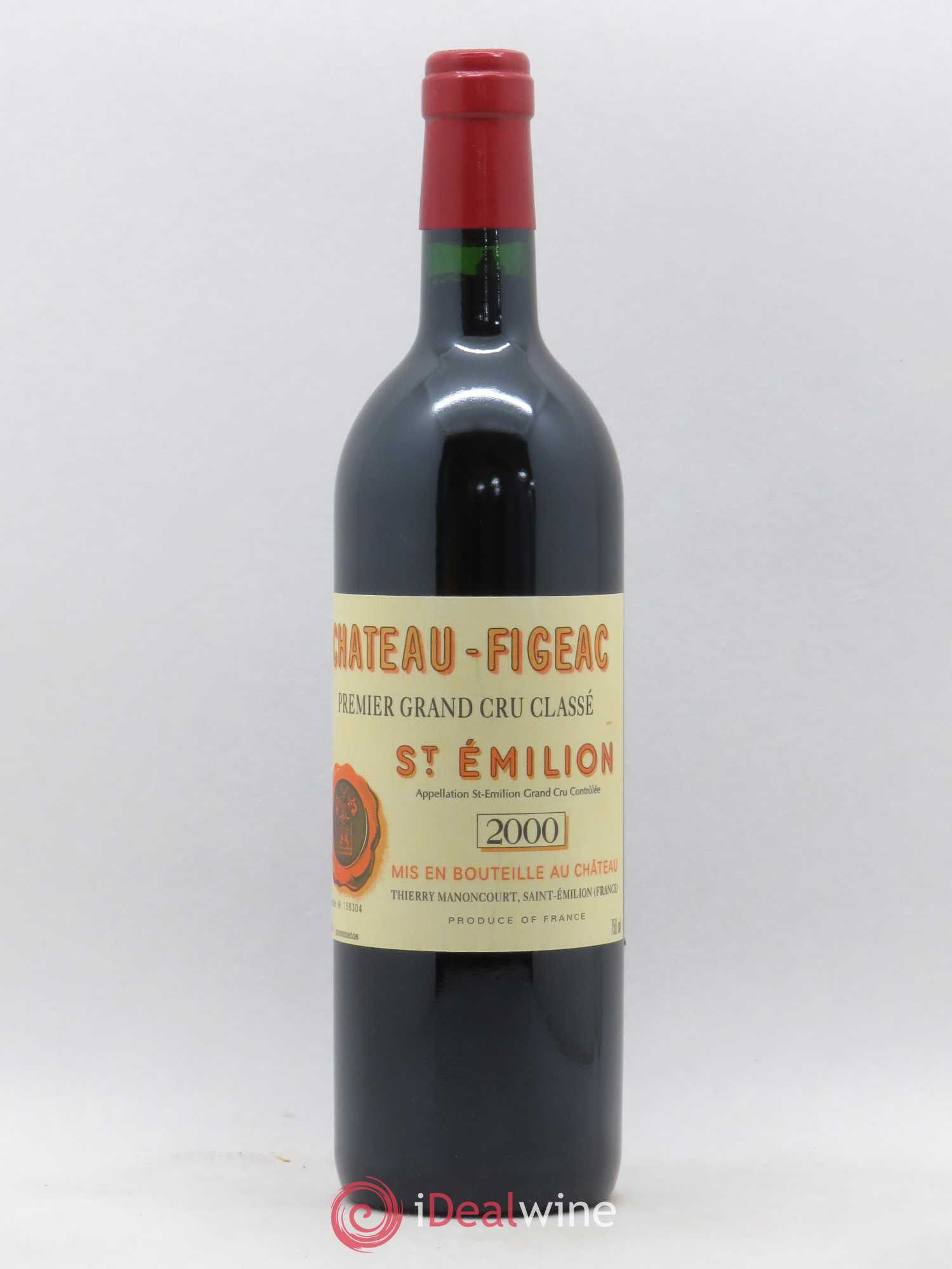 Château Figeac 1er Grand Cru Classé A 2000 - Lot de 1 bouteille - 0