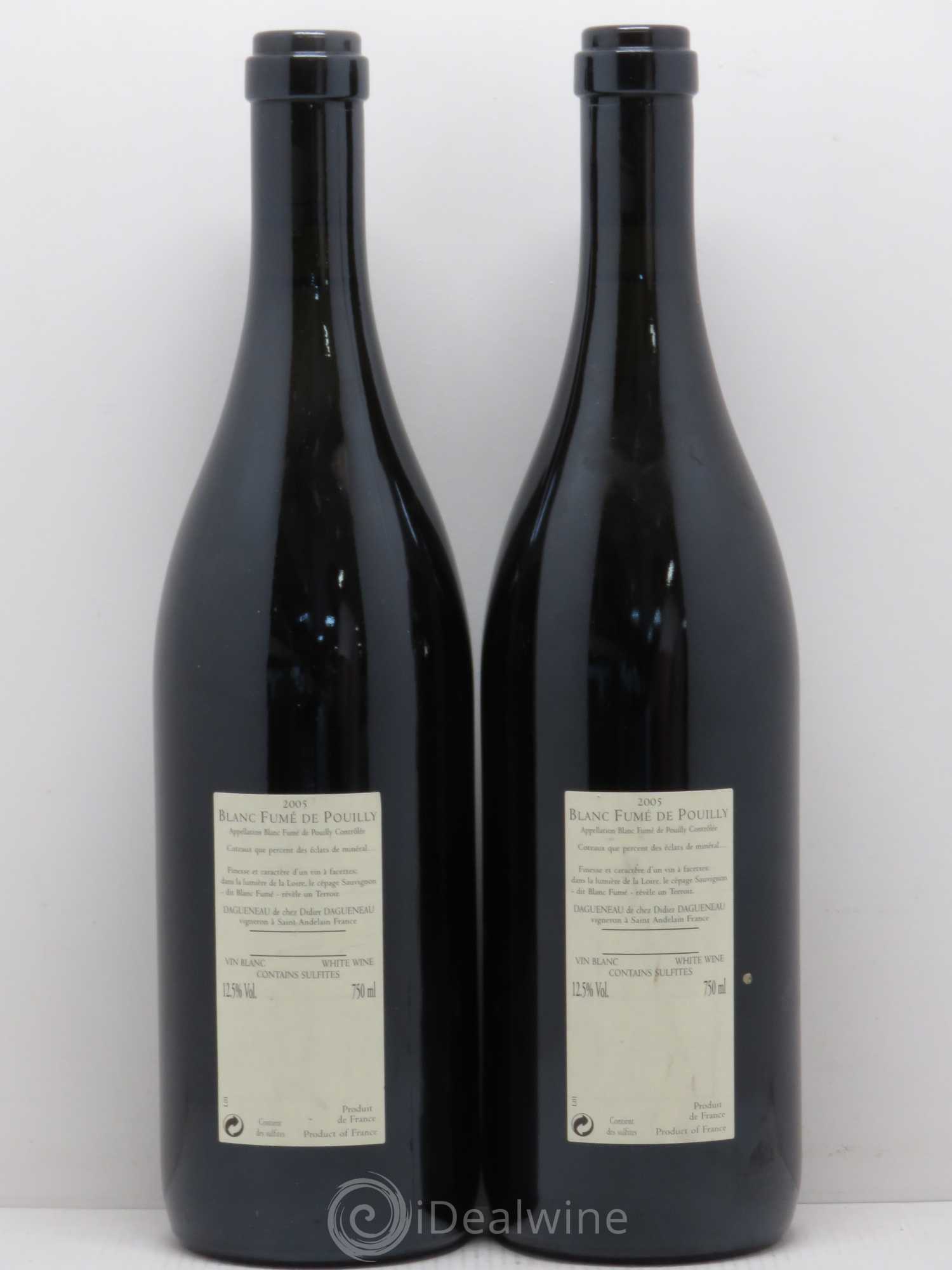 Pouilly-Fumé Blanc Fumé de Pouilly Dagueneau (Domaine Didier - Louis-Benjamin) 2005 - Lot de 2 bouteilles - 1