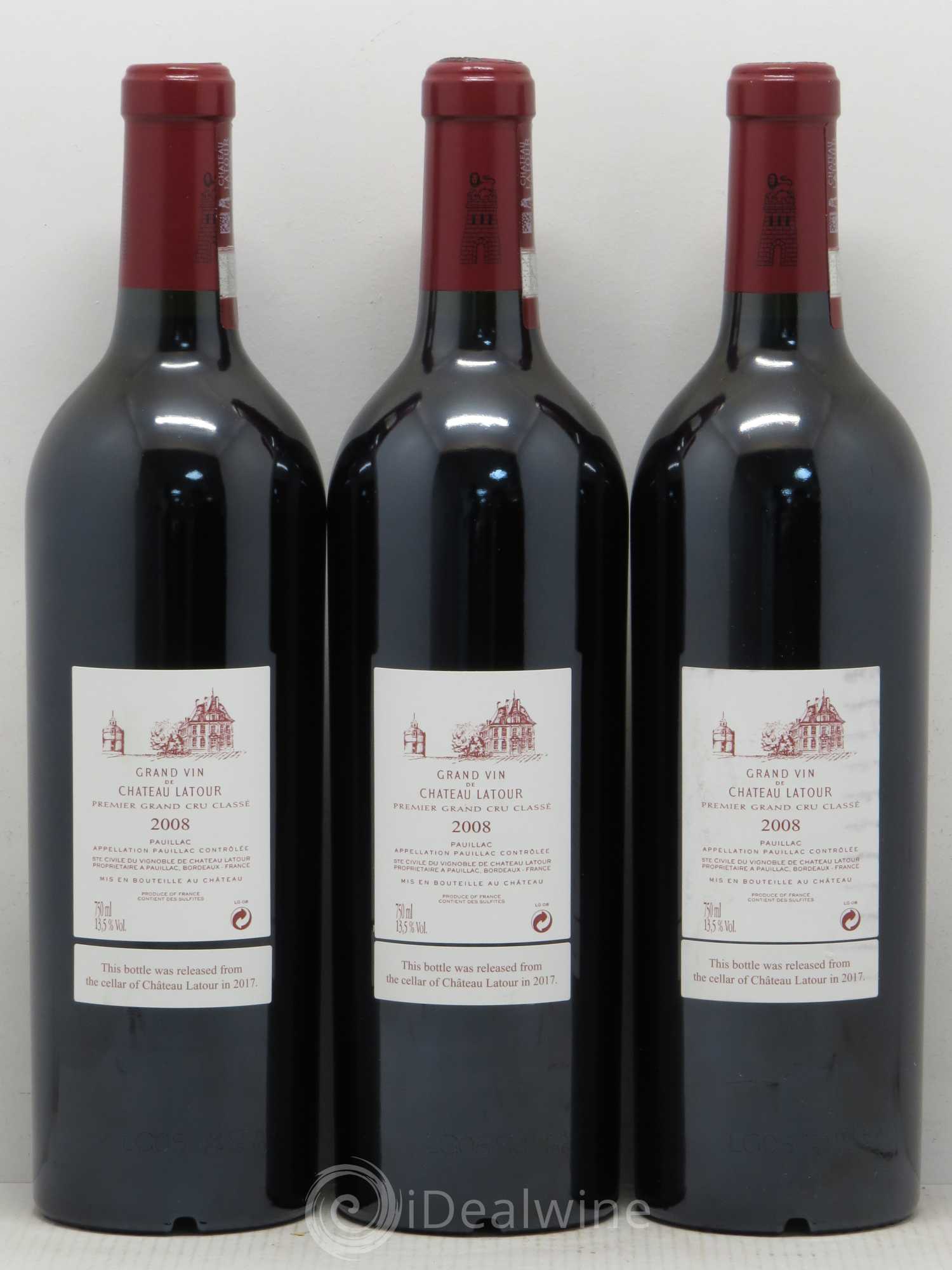 Château Latour 1er Grand Cru Classé 2008 - Lot de 3 bouteilles - 1