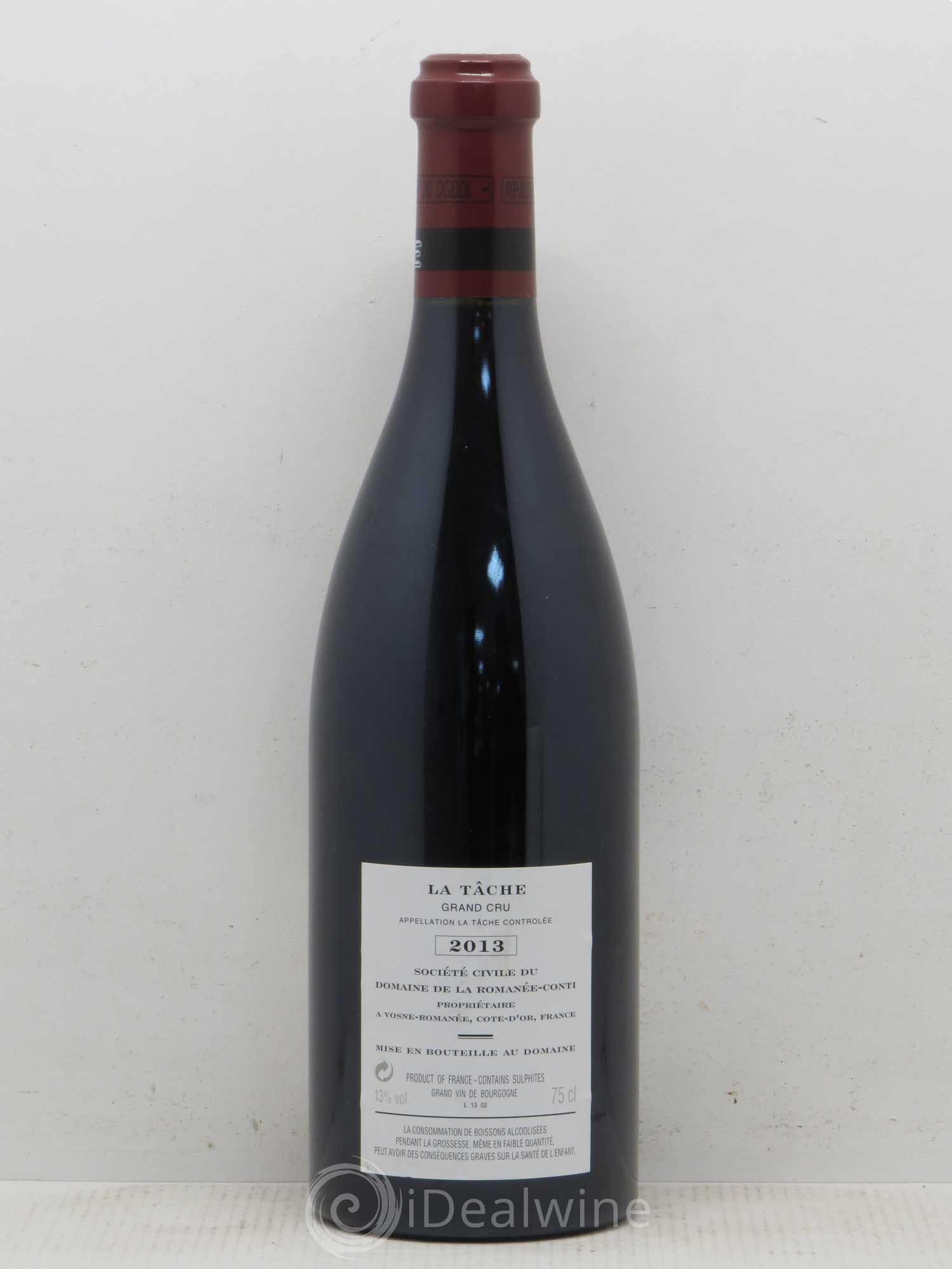 La Tâche Grand Cru Domaine de la Romanée-Conti 2013 - Lot de 1 bouteille - 1