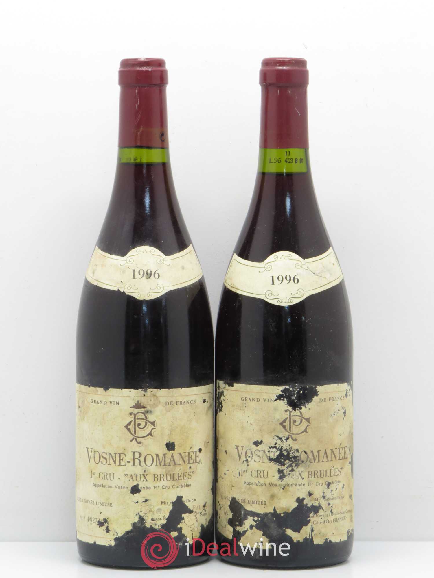 Vosne-Romanée Aux Brulees Caves Du Palais Michel Saban 1996 - Posten von 2 Flaschen - 0