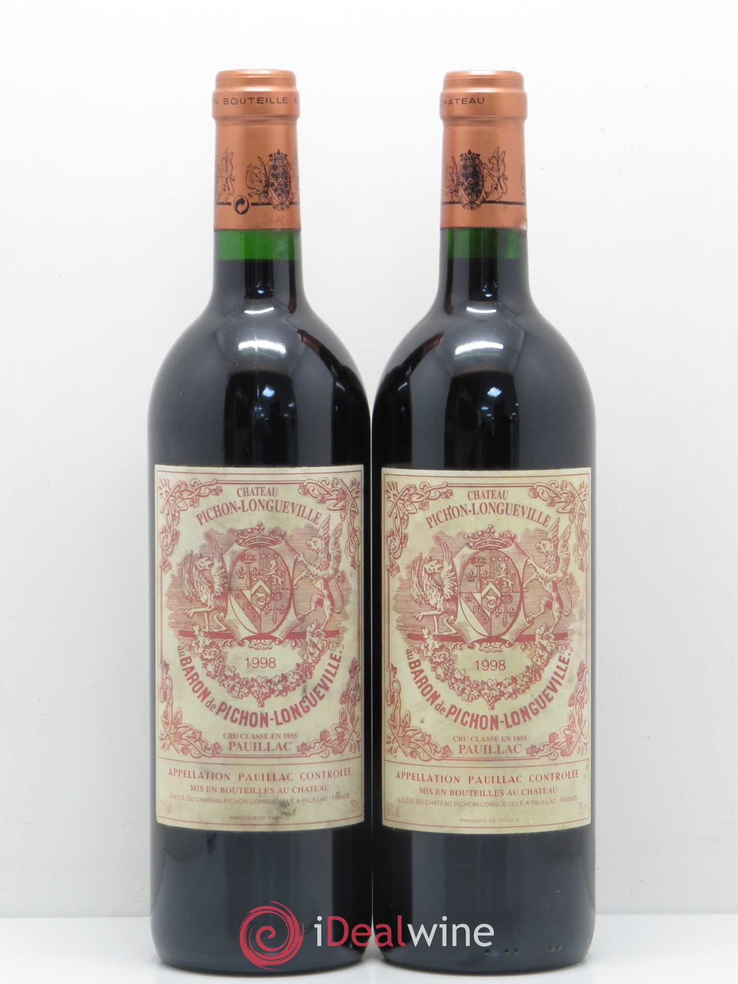 Pichon Longueville Baron 2ème Grand Cru Classé 1998 - Lot de 2 bouteilles - 0