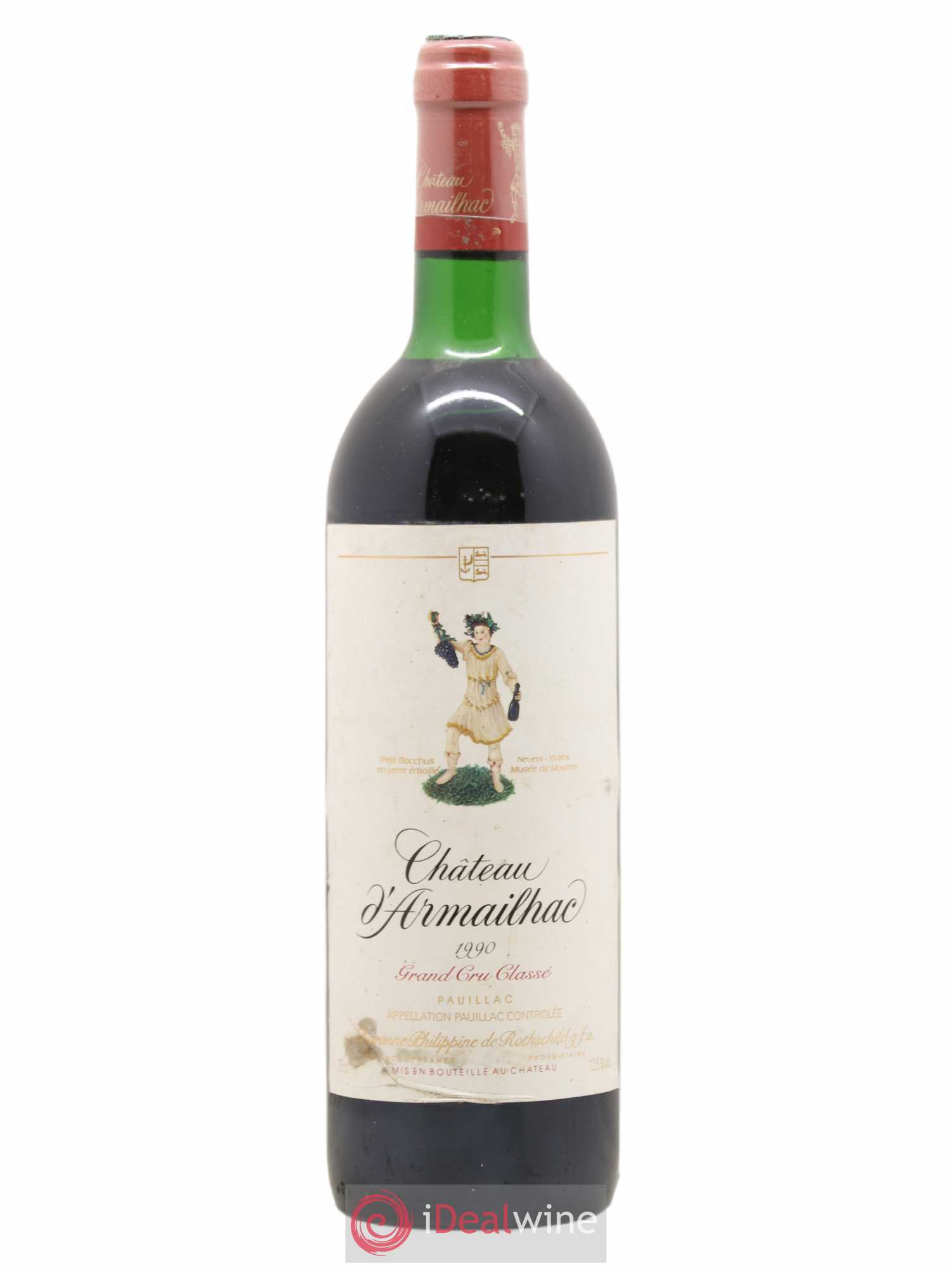 Château d' Armailhac - Mouton Baron(ne) Philippe 5ème Grand Cru Classé 1990 - Lot de 1 bouteille - 0