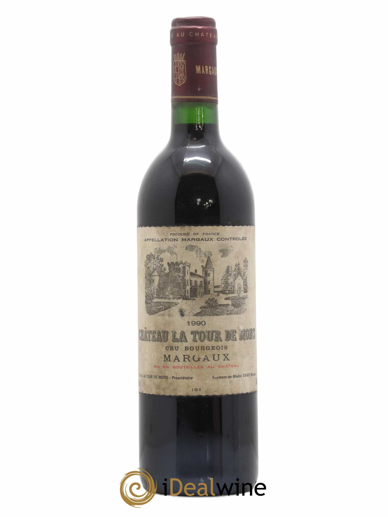 Château la Tour de Mons Cru Bourgeois 1990 - Lot de 1 bouteille - 0