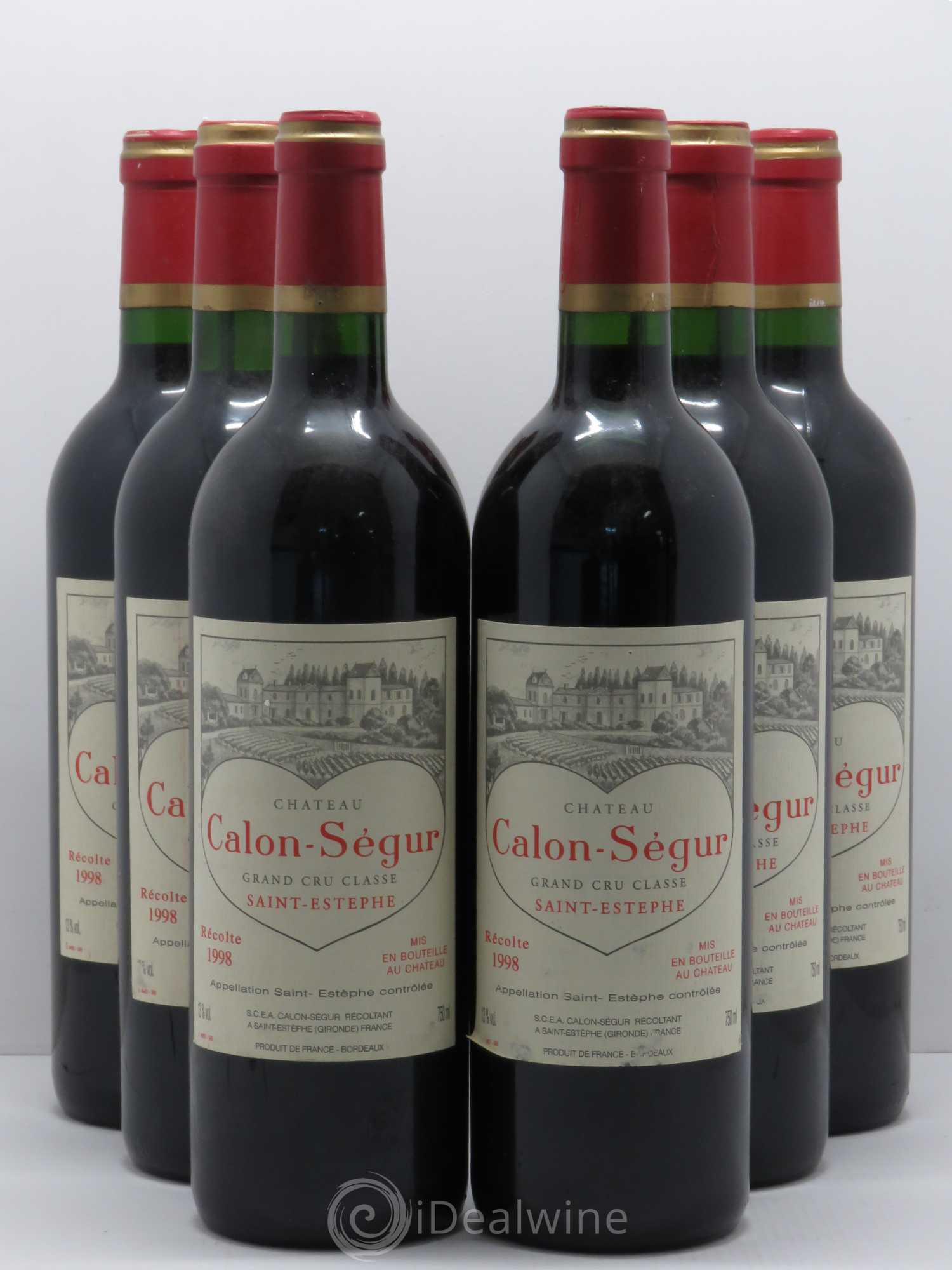 Château Calon Ségur 3ème Grand Cru Classé 1998 - Lot de 6 bouteilles - 0