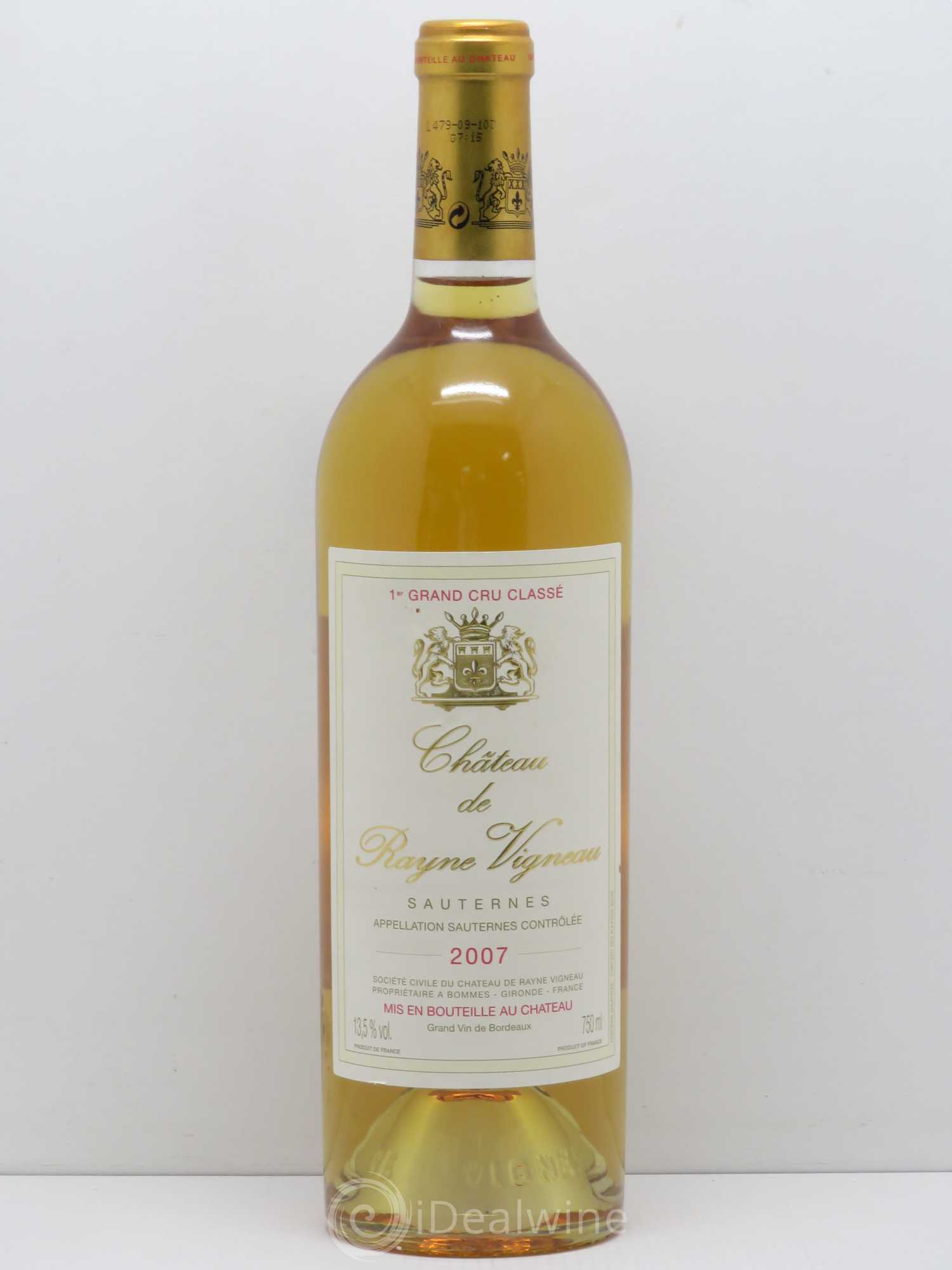 Château de Rayne Vigneau 1er Grand Cru Classé 2007 - Lotto di 1 bottiglia - 0