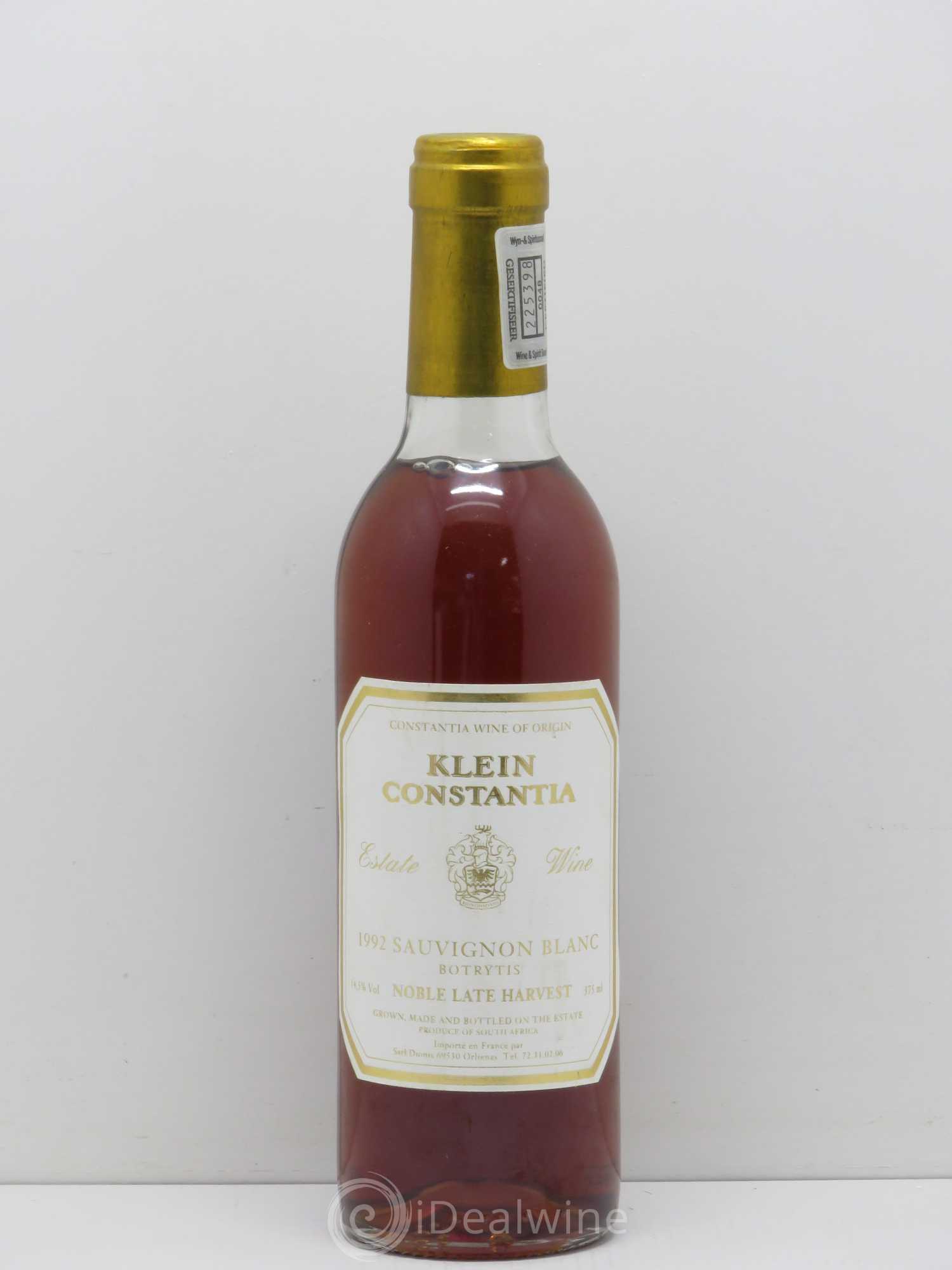 Vins Etrangers Afrique du Sud Klein Constantia Noble Late Harvest Sauvignon Botrytis 1992 - Lotto di 1 mezza bottiglia - 0