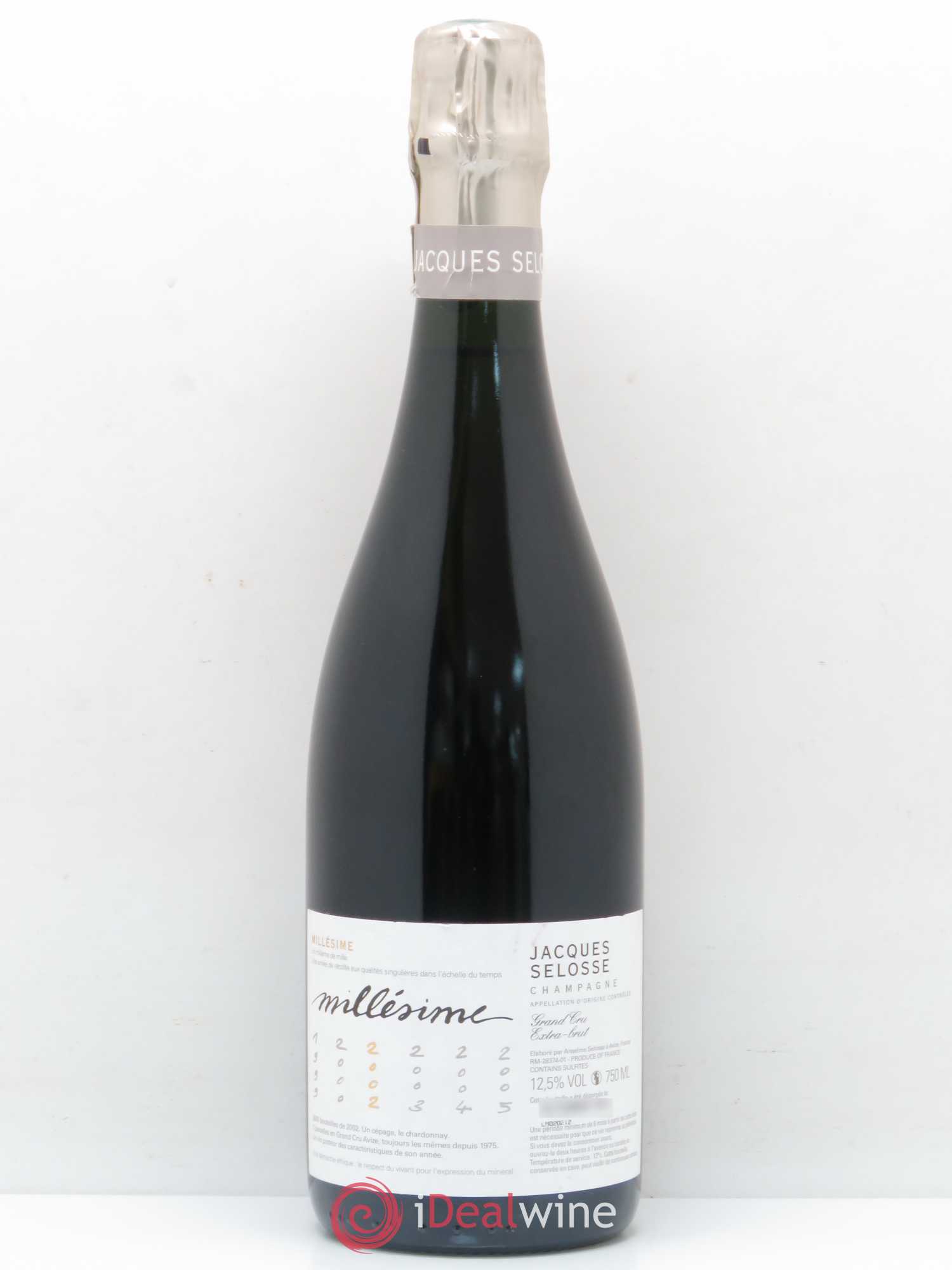 Blanc de Blancs Grand Cru Extra-Brut Jacques Selosse Grand cru 2002 - Lot de 1 bouteille - 0