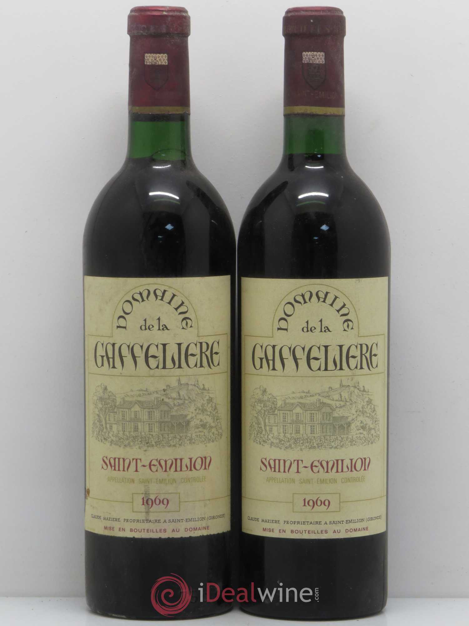 Saint-Émilion Domaine de la Gaffelière 1969 - Lot de 2 bouteilles - 0