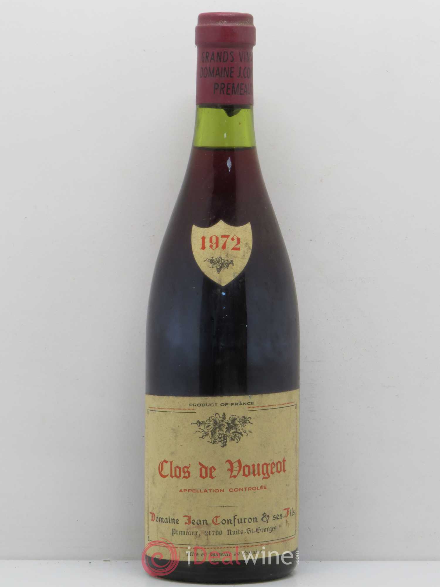 Clos de Vougeot Grand Cru Jean Confuron 1972 - Lot de 1 bouteille - 0