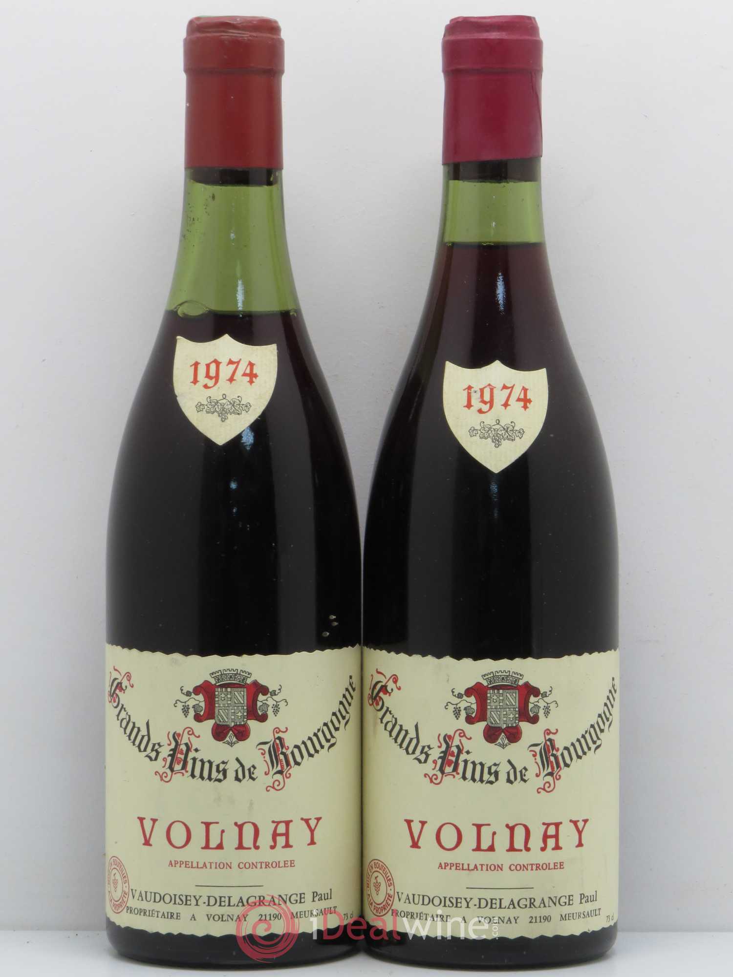 Volnay Domaine Vaudoisey Delagrange 1974 - Posten von 2 Flaschen - 0
