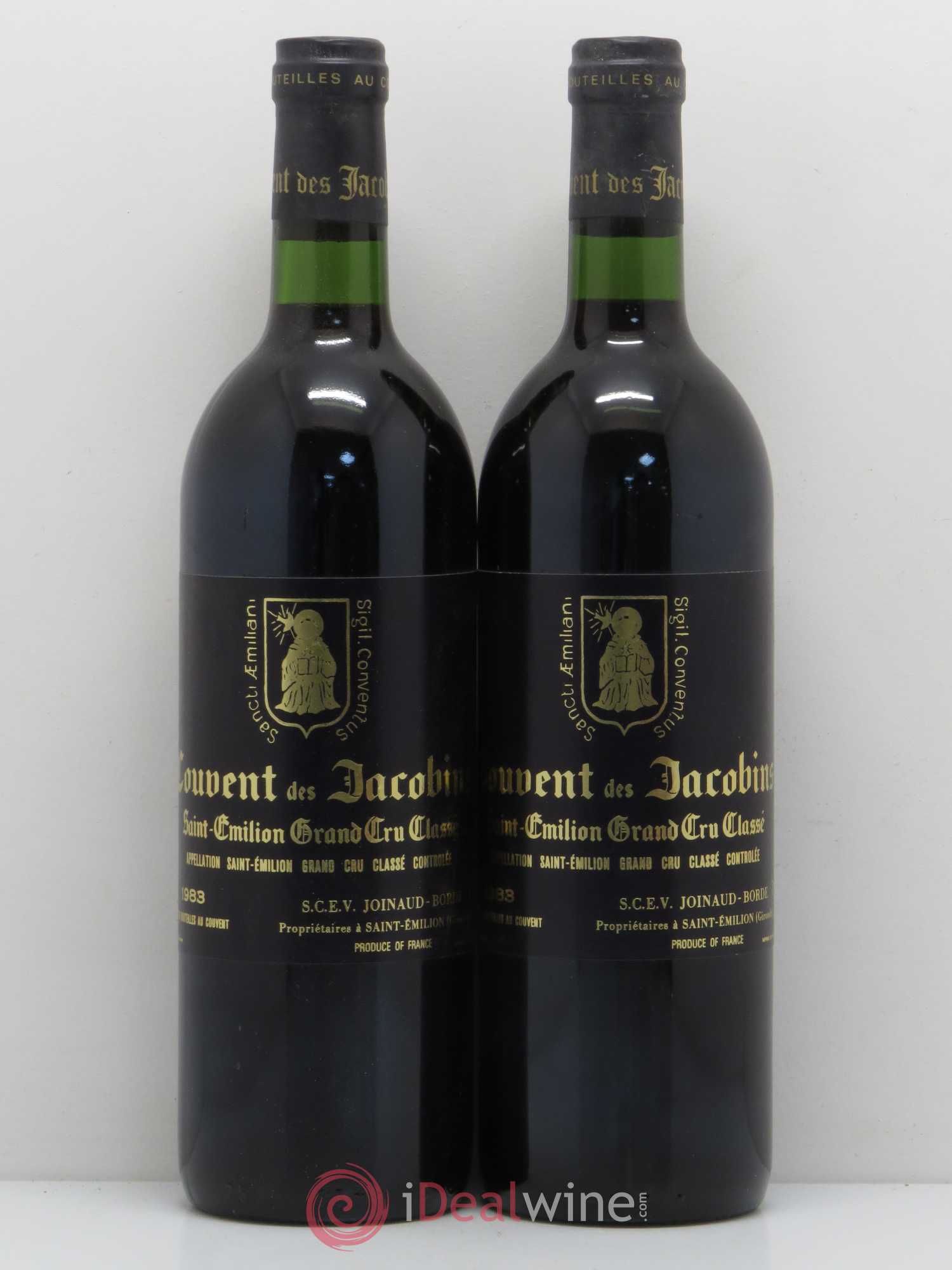 Château Couvent des Jacobins Grand Cru Classé 1983 - Lot de 2 bouteilles - 0