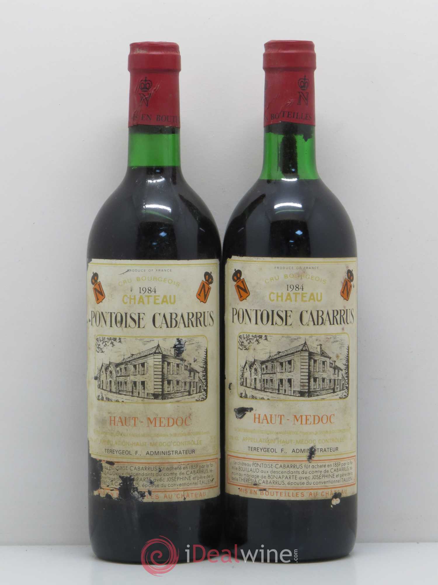 Château Pontoise Cabarrus Cru Bourgeois (sans prix de réserve) 1984 - Lot de 2 bouteilles - 0