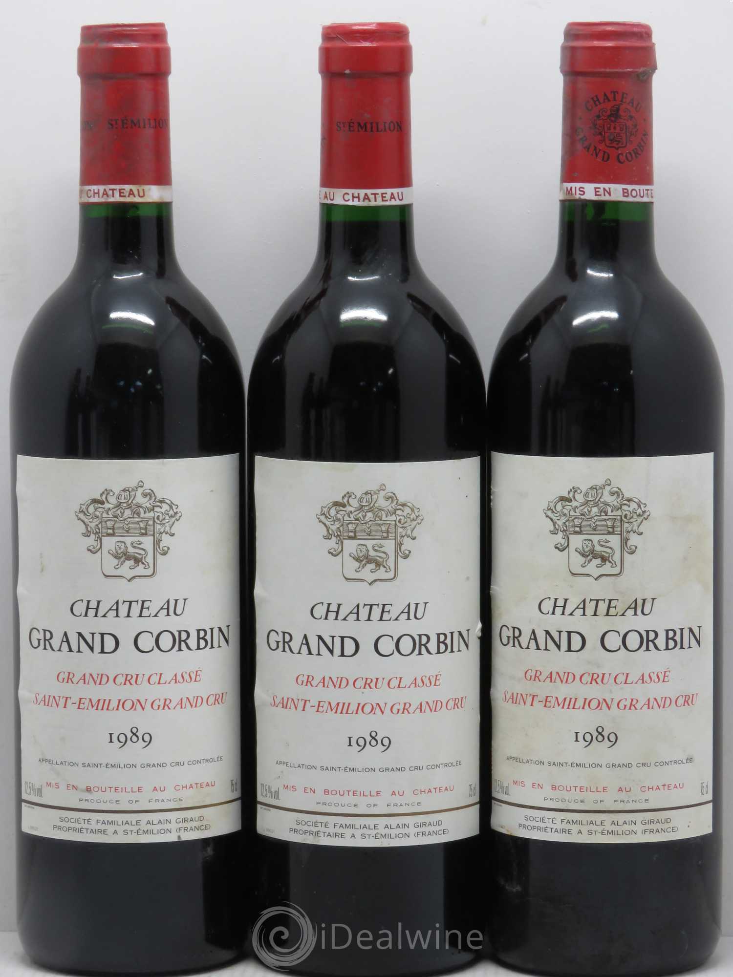 Château Grand Corbin Grand Cru Classé 1989 - Lot de 6 bouteilles - 1