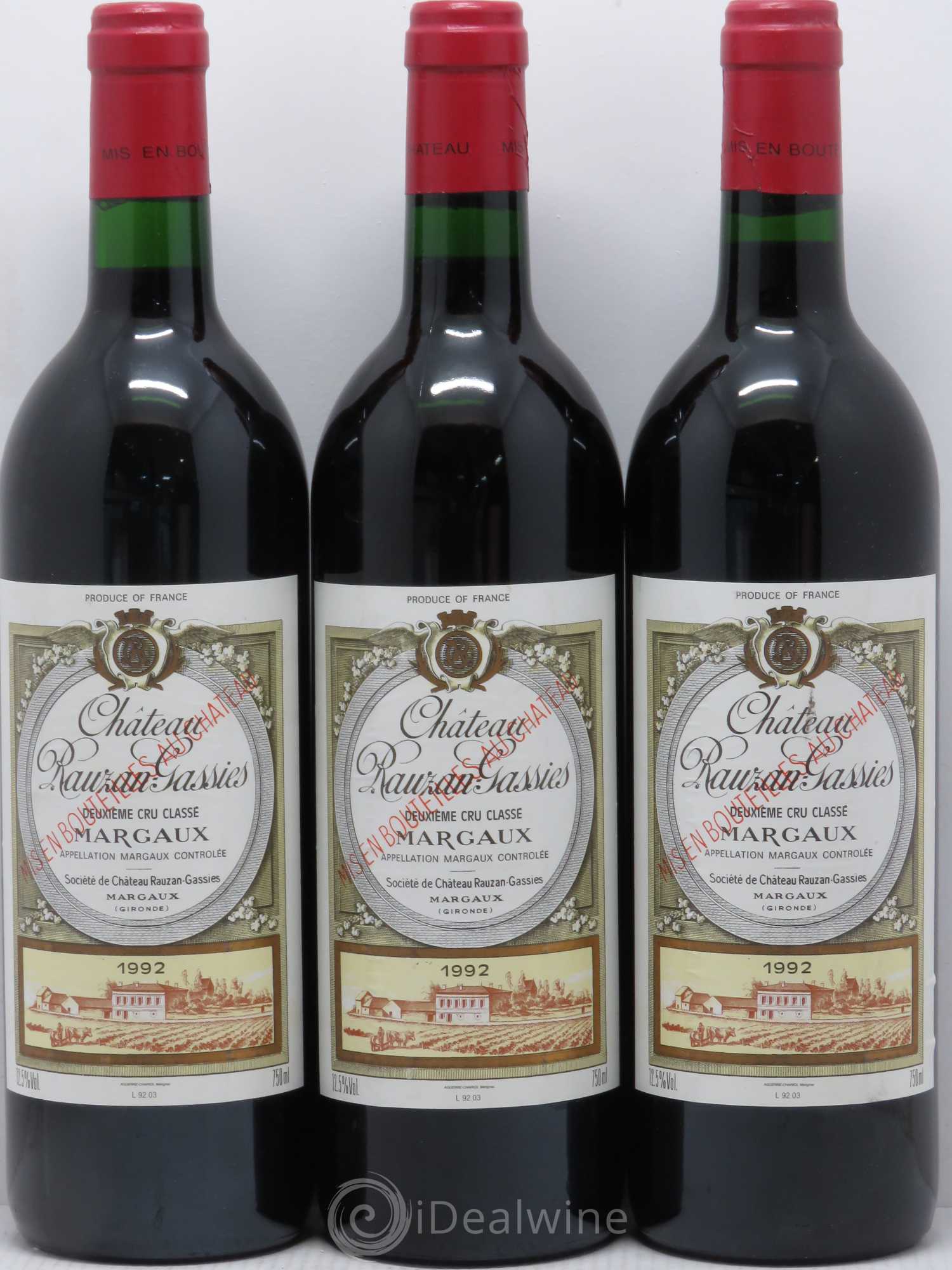 Château Rauzan-Gassies 2ème Grand Cru Classé 1992 - Lot de 6 bouteilles - 2