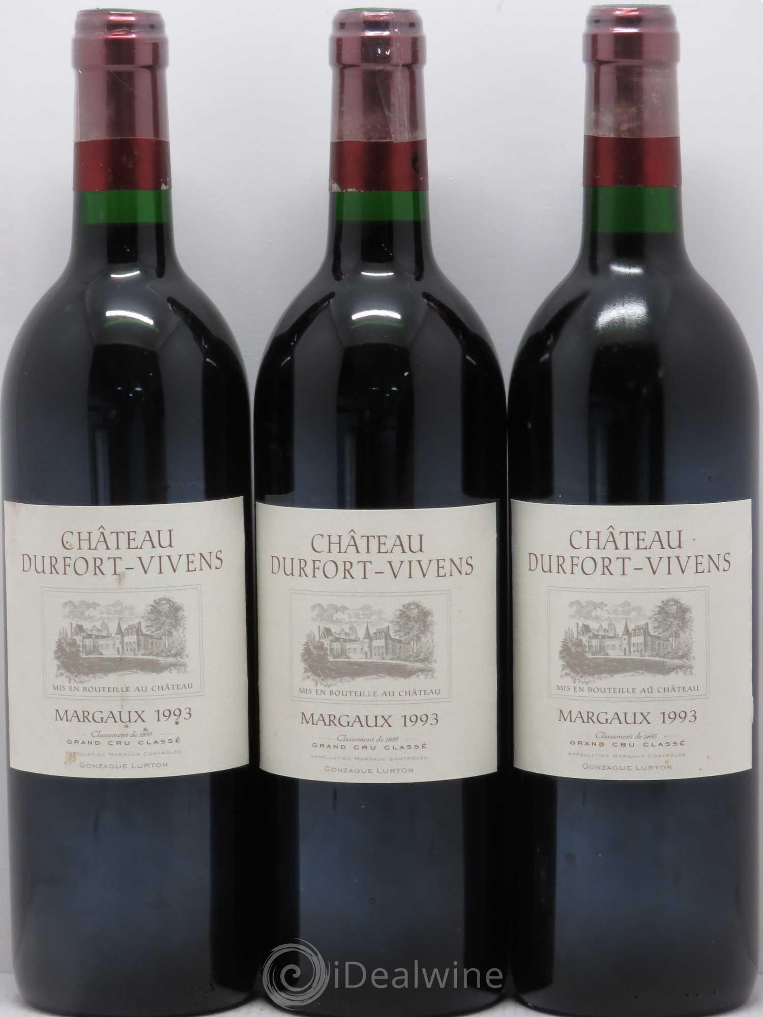 Château Durfort Vivens 2ème Grand Cru Classé 1993 - Lot de 3 bouteilles - 0