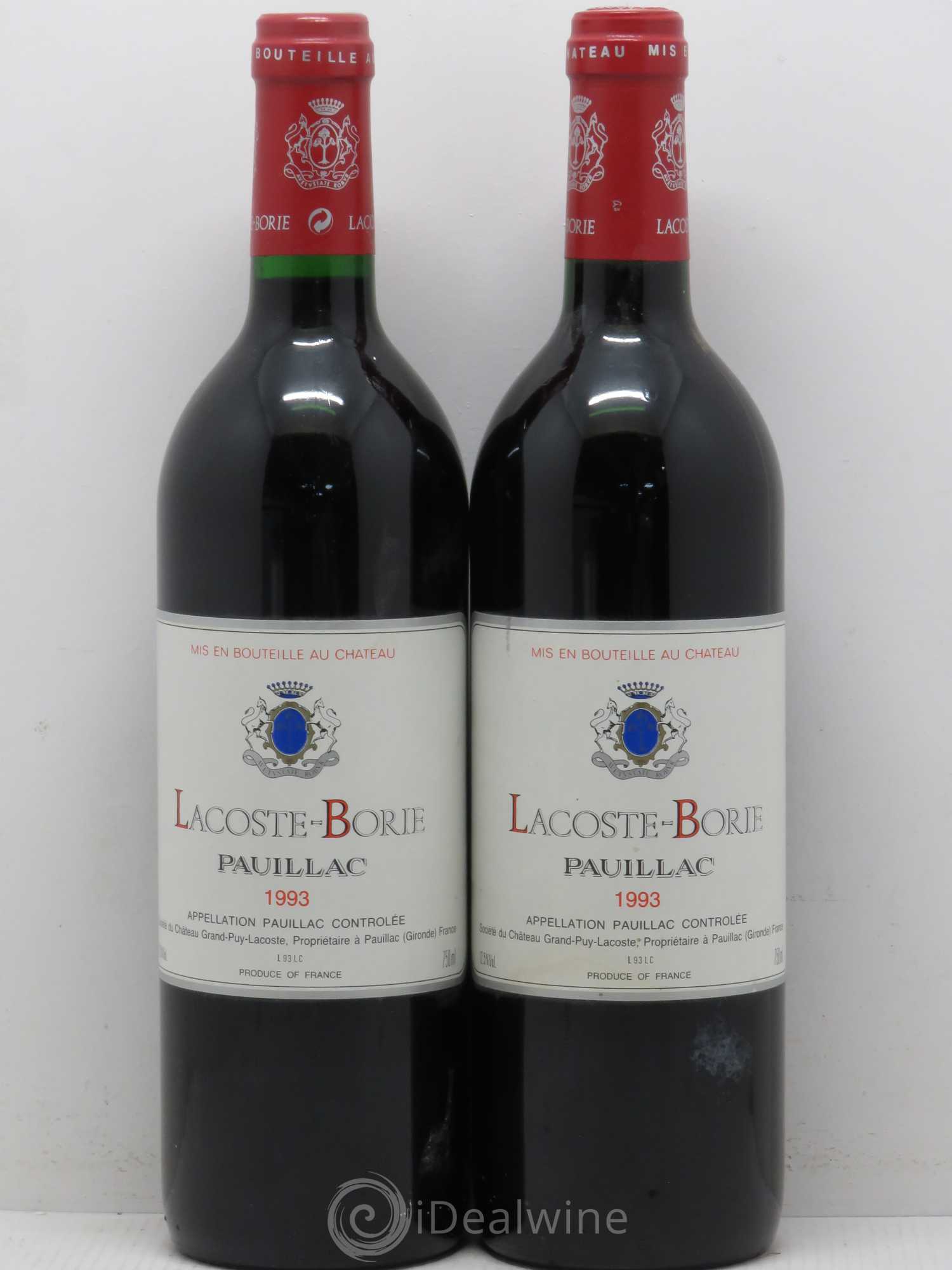 Lacoste Borie (sans prix de réserve) 1993 - Lot de 2 bouteilles - 0