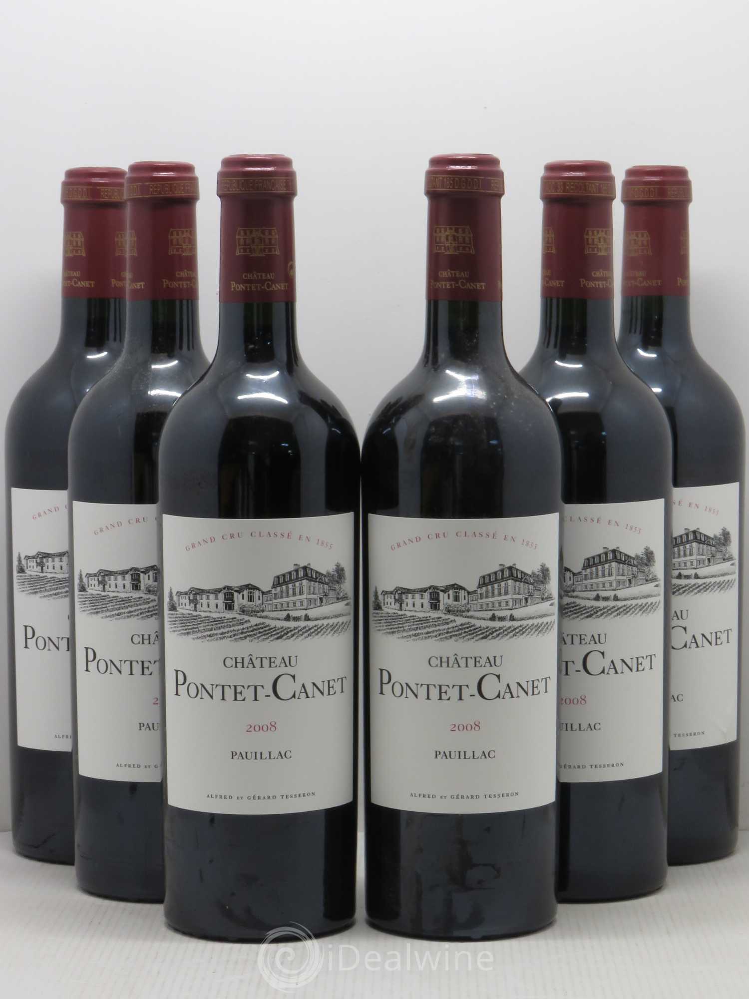 Château Pontet Canet 5ème Grand Cru Classé 2008 - Lot de 6 bouteilles - 0