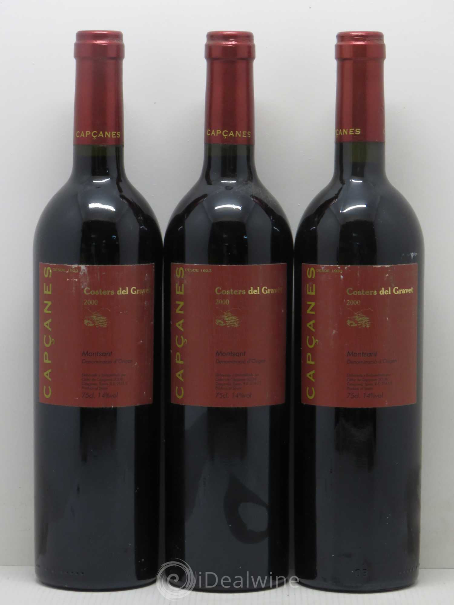 Espagne Costers del Gravet montsant Capcanes (sans prix de réserve) 2000 - Posten von 6 Flaschen - 2