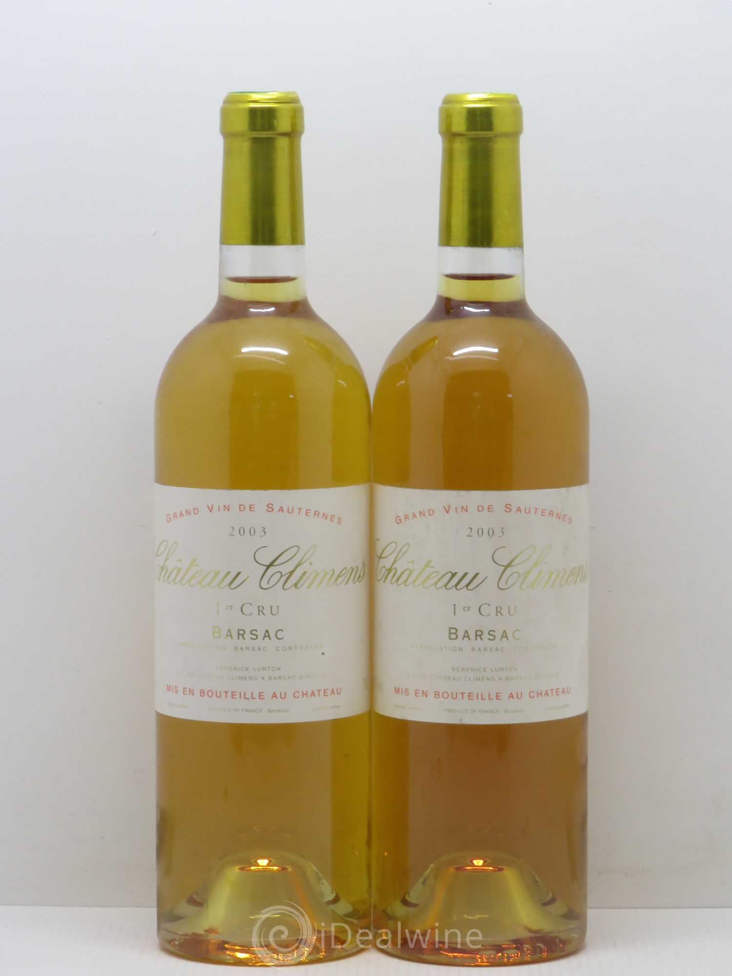 Château Climens 1er Grand Cru Classé 2003 - Lotto di 2 bottiglie - 0