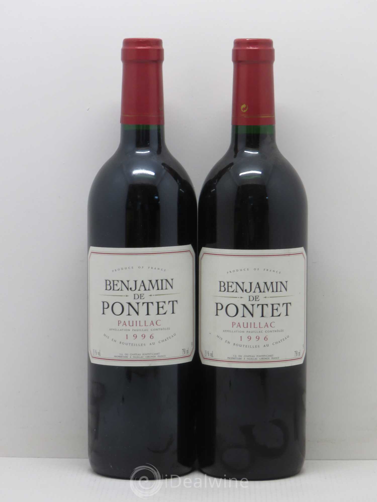 Pauillac Benjamin de Pontet 1996 - Lot de 2 bouteilles - 0