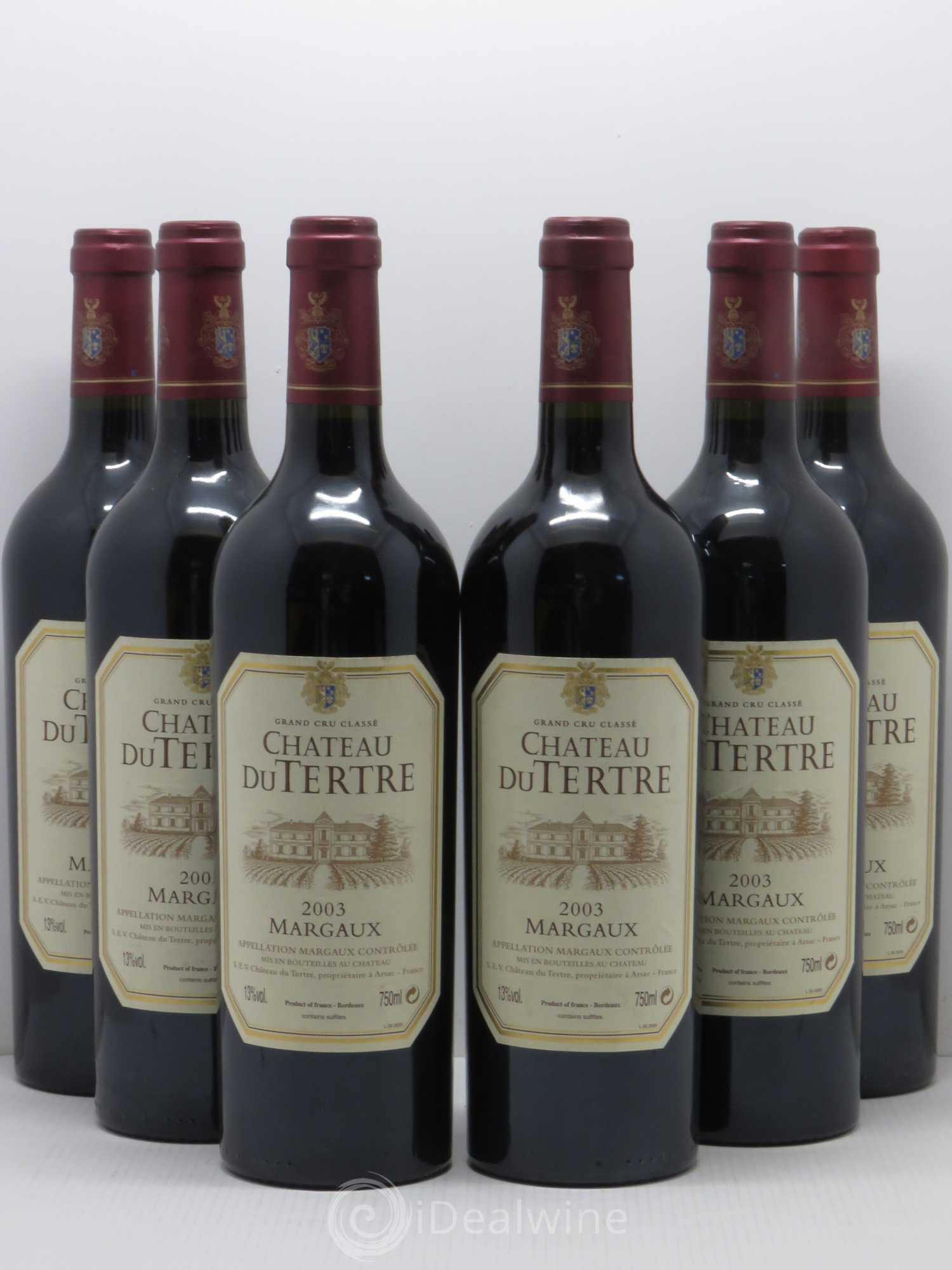 Château du Tertre 5ème Grand Cru Classé 2003 - Lot de 6 bouteilles - 0