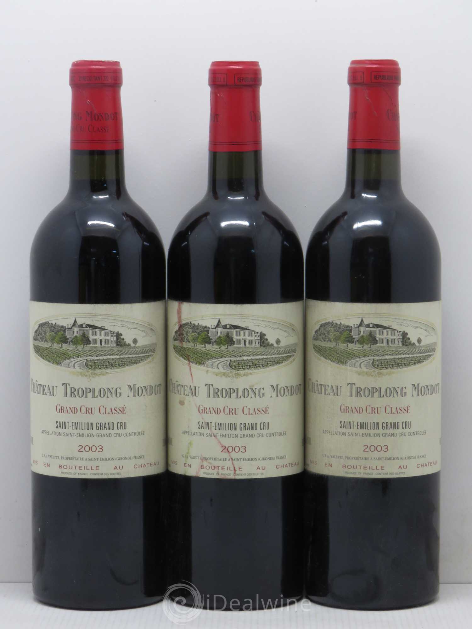 Château Troplong Mondot 1er Grand Cru Classé B 2003 - Lot de 6 bouteilles - 1