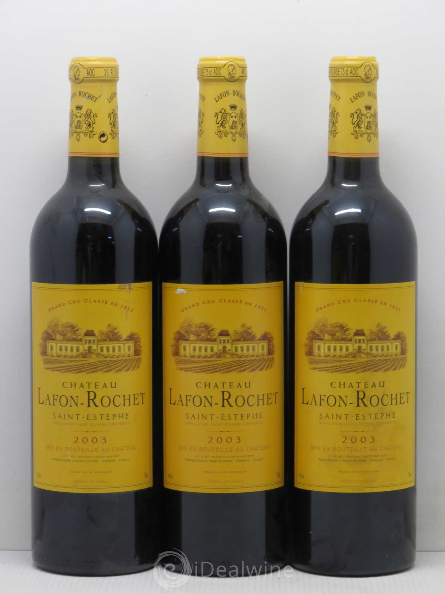 Château Lafon Rochet 4ème Grand Cru Classé 2003 - Lot de 3 bouteilles - 0