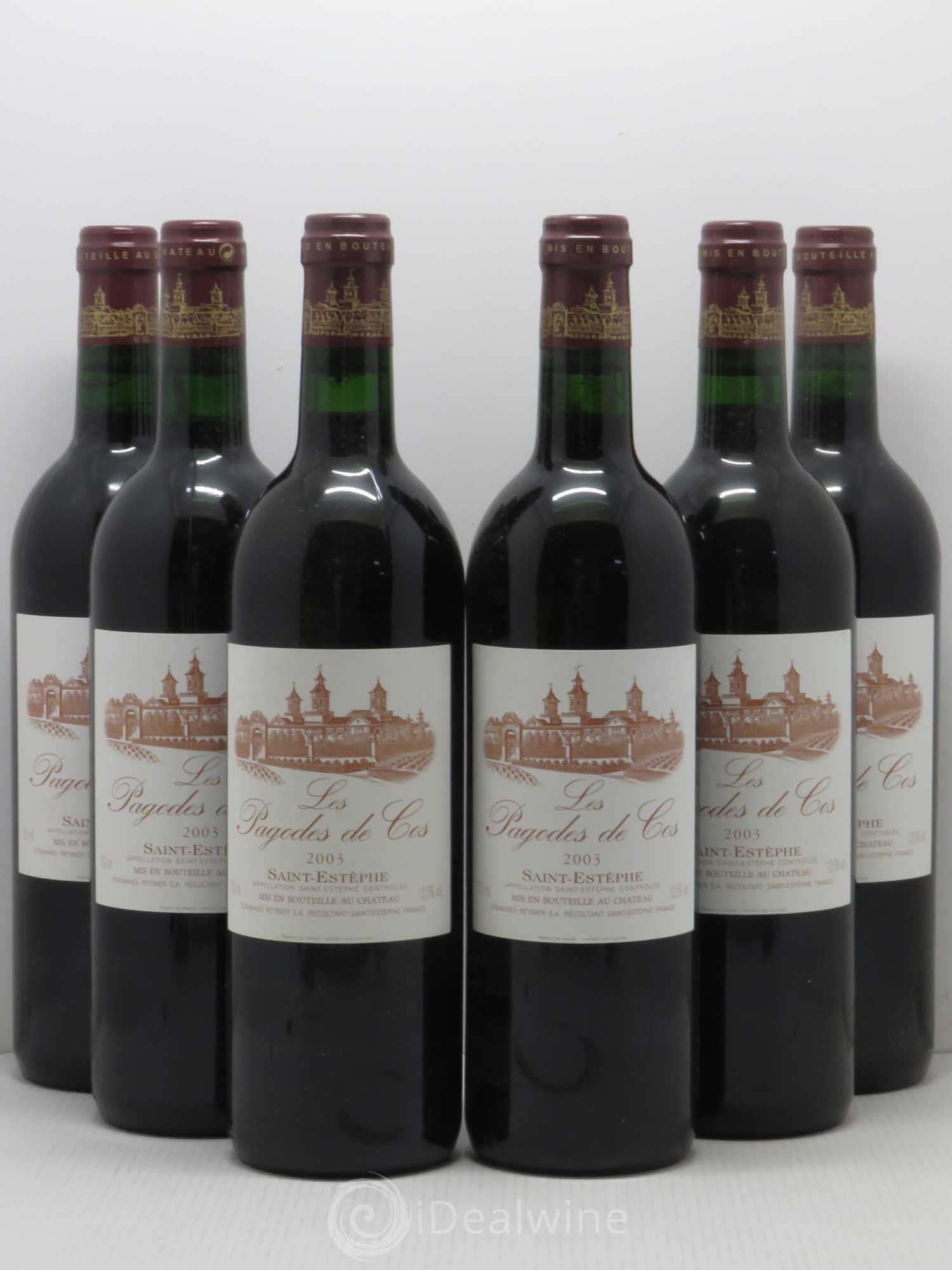 Les Pagodes de Cos Second Vin 2003 - Lot de 6 bouteilles - 0