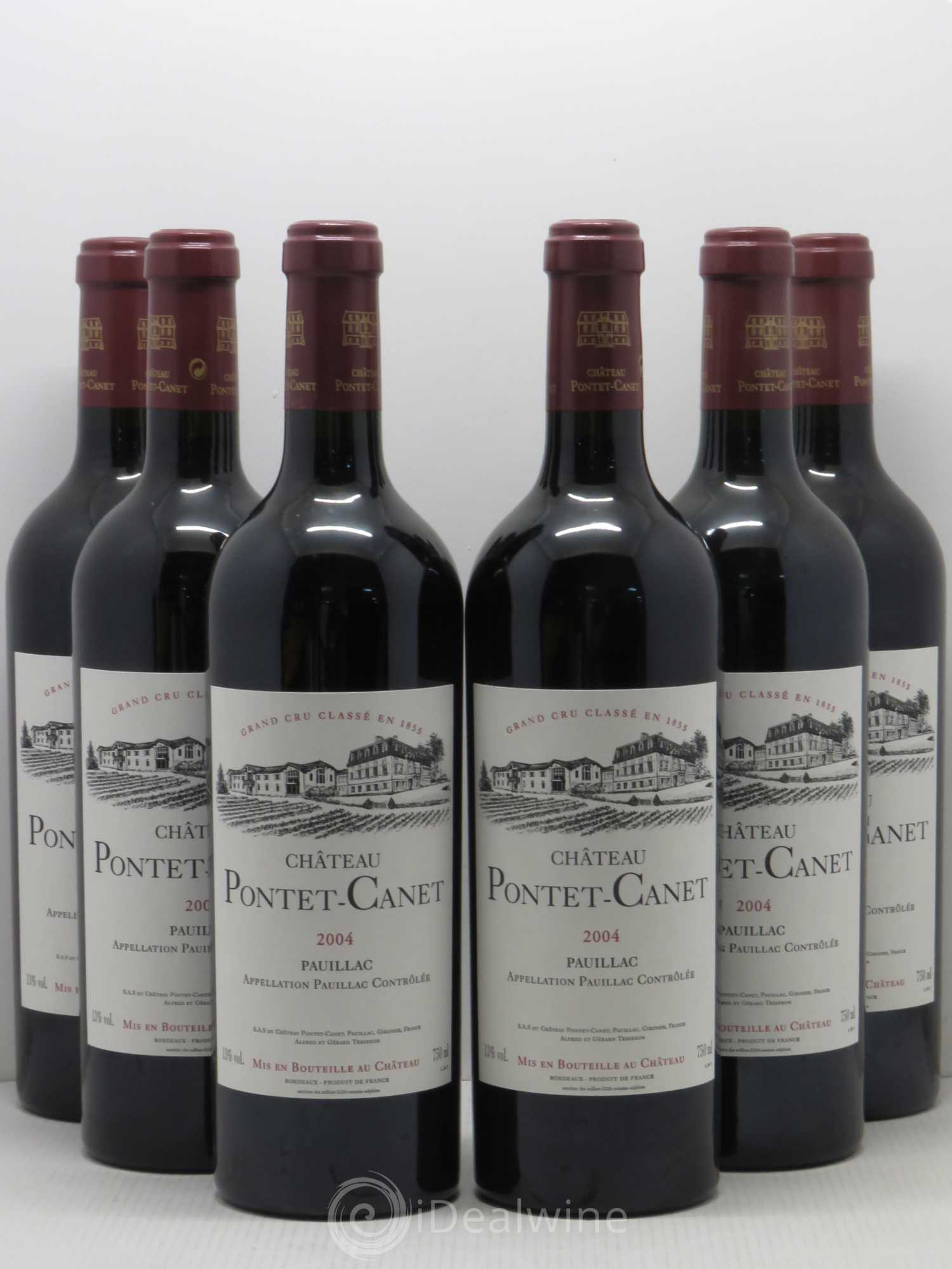 Château Pontet Canet 5ème Grand Cru Classé 2004 - Lot de 6 bouteilles - 0