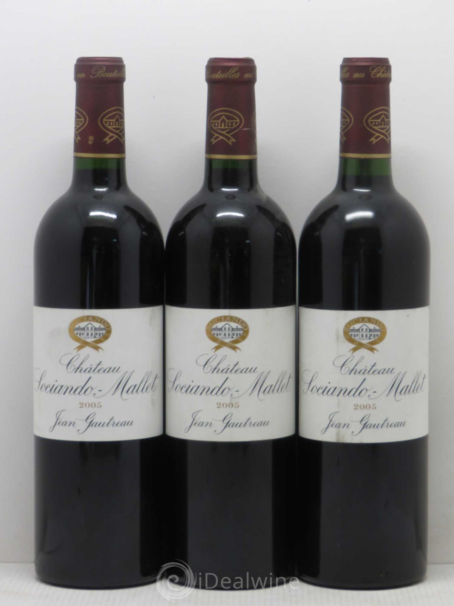 Château Sociando Mallet 2005 - Lot de 3 bouteilles - 0